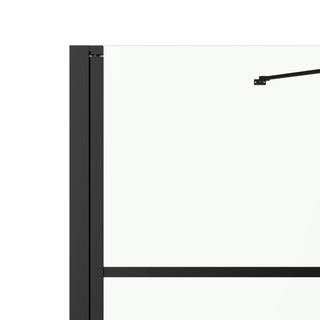 Enclos de Douche Carré à Cadre 36 po x 36 po x 79 po avec Porte Pivotante Réversible en Noir Mat et Verre Clair