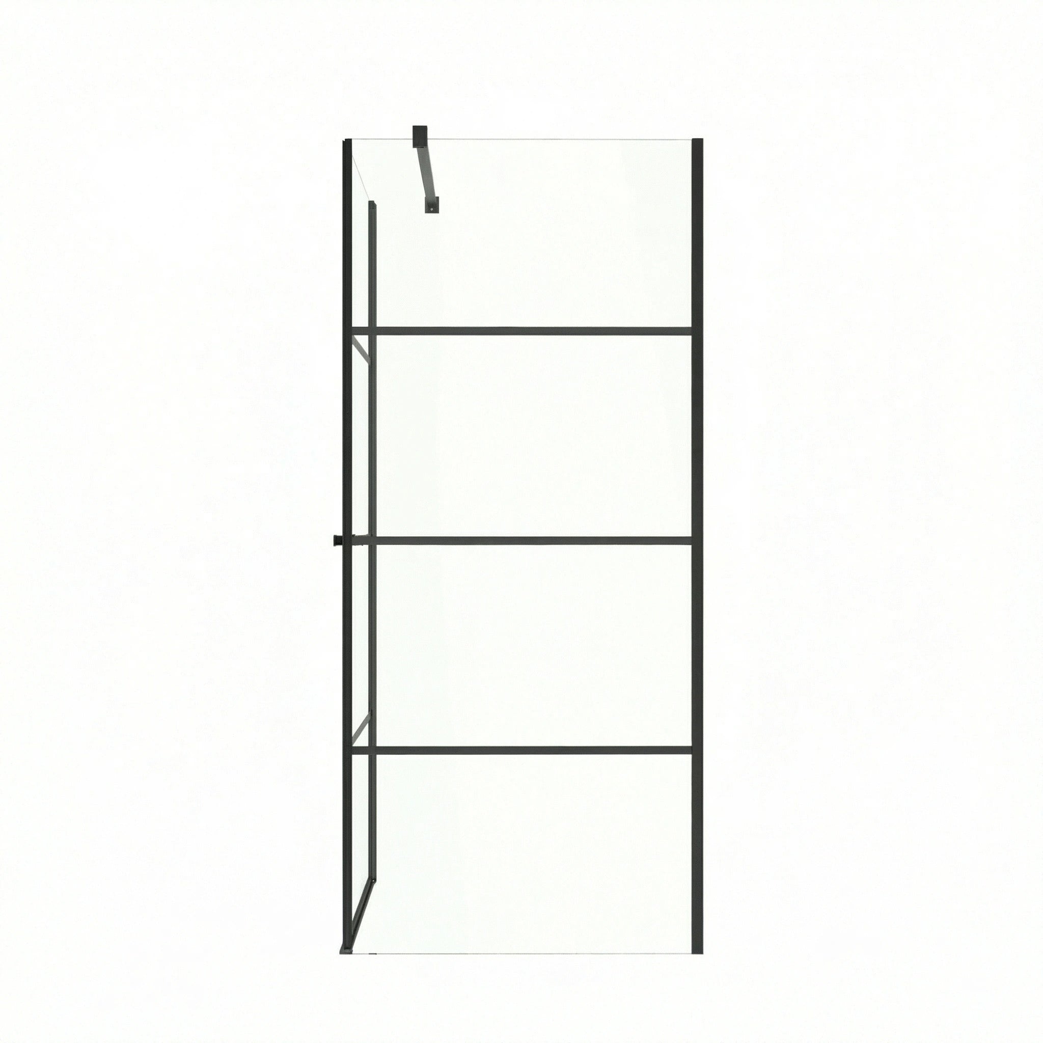 Cabine de Douche Coin 36po x 36po Noir Mat avec Porte Pivotante