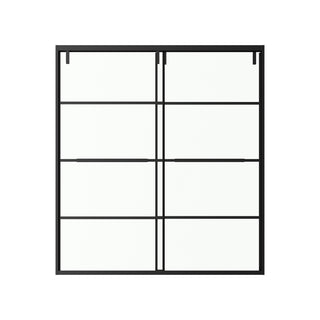 60" x 66" Framed Reversible Sliding Bathtub Door in Matte Black with Clear Glass