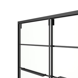 60" x 66" Framed Reversible Sliding Bathtub Door in Matte Black with Clear Glass
