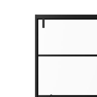 60" x 66" Framed Reversible Sliding Bathtub Door in Matte Black with Clear Glass