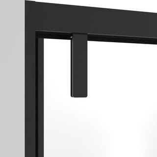 60" x 66" Framed Reversible Sliding Bathtub Door in Matte Black with Clear Glass