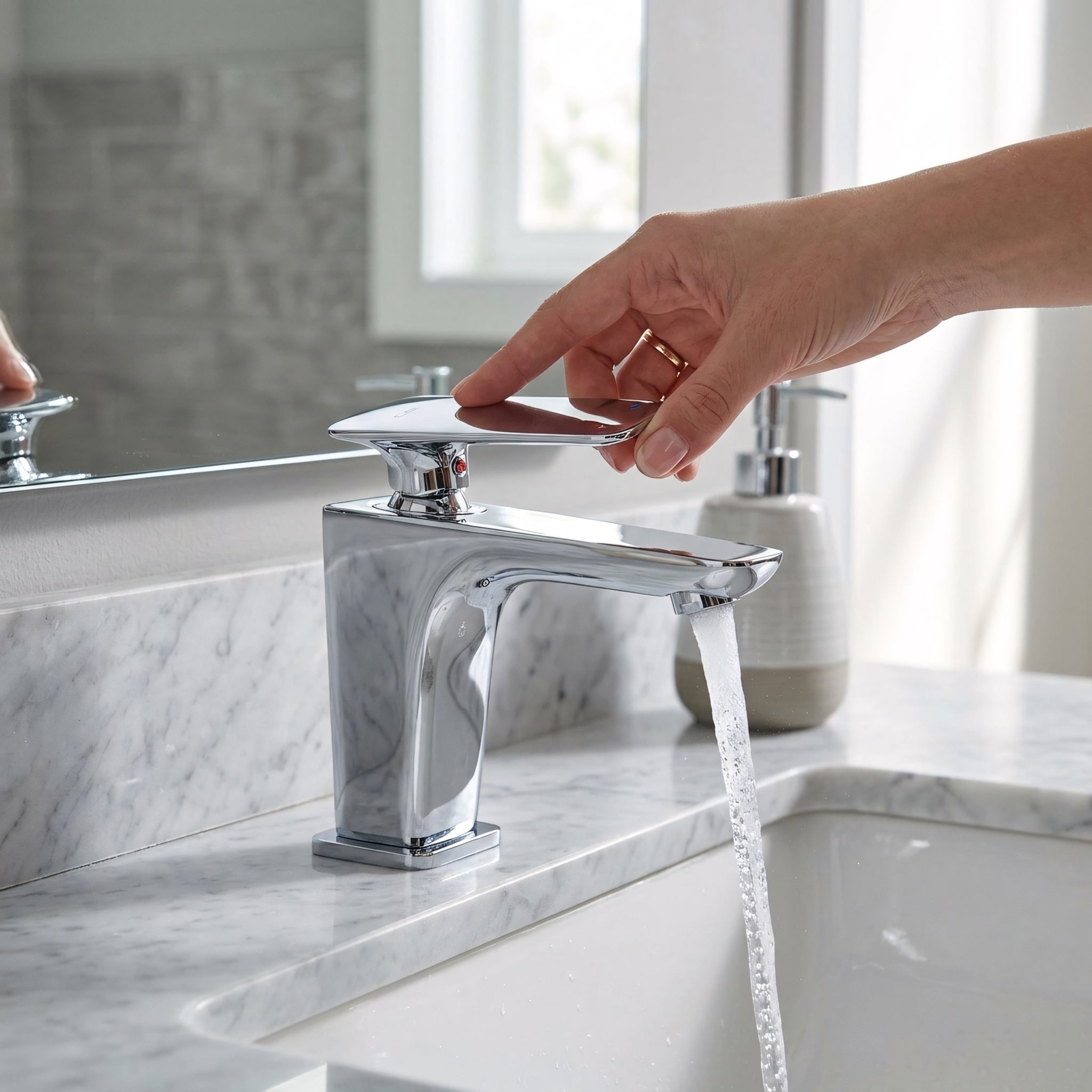 Robinet de Lavabo de Salle de Bains à 1 Poignée Torino en Chromé