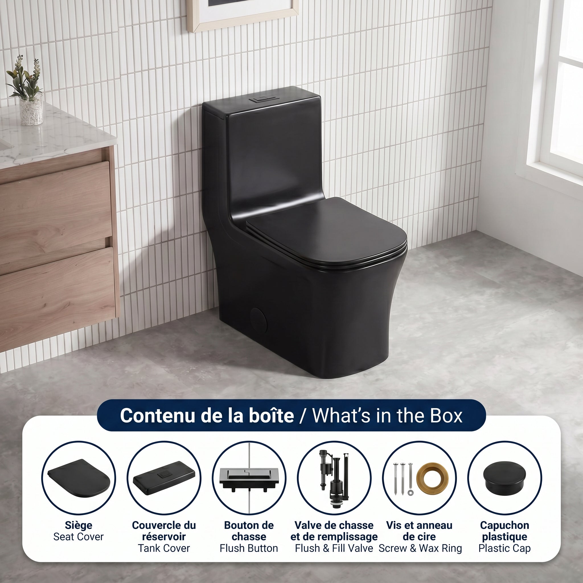 One Piece Toilet - Barcelona - Black