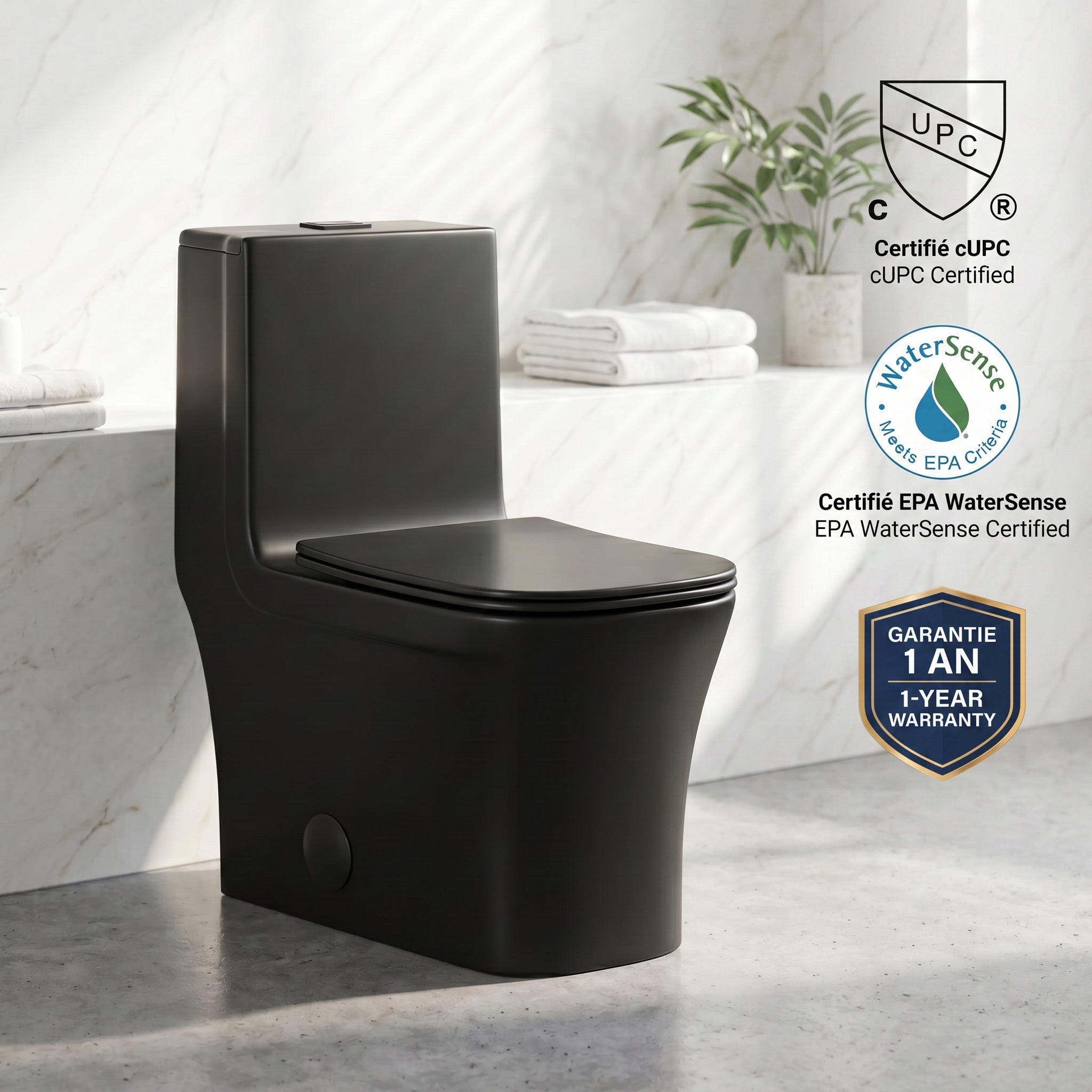 One Piece Toilet - Barcelona - Black