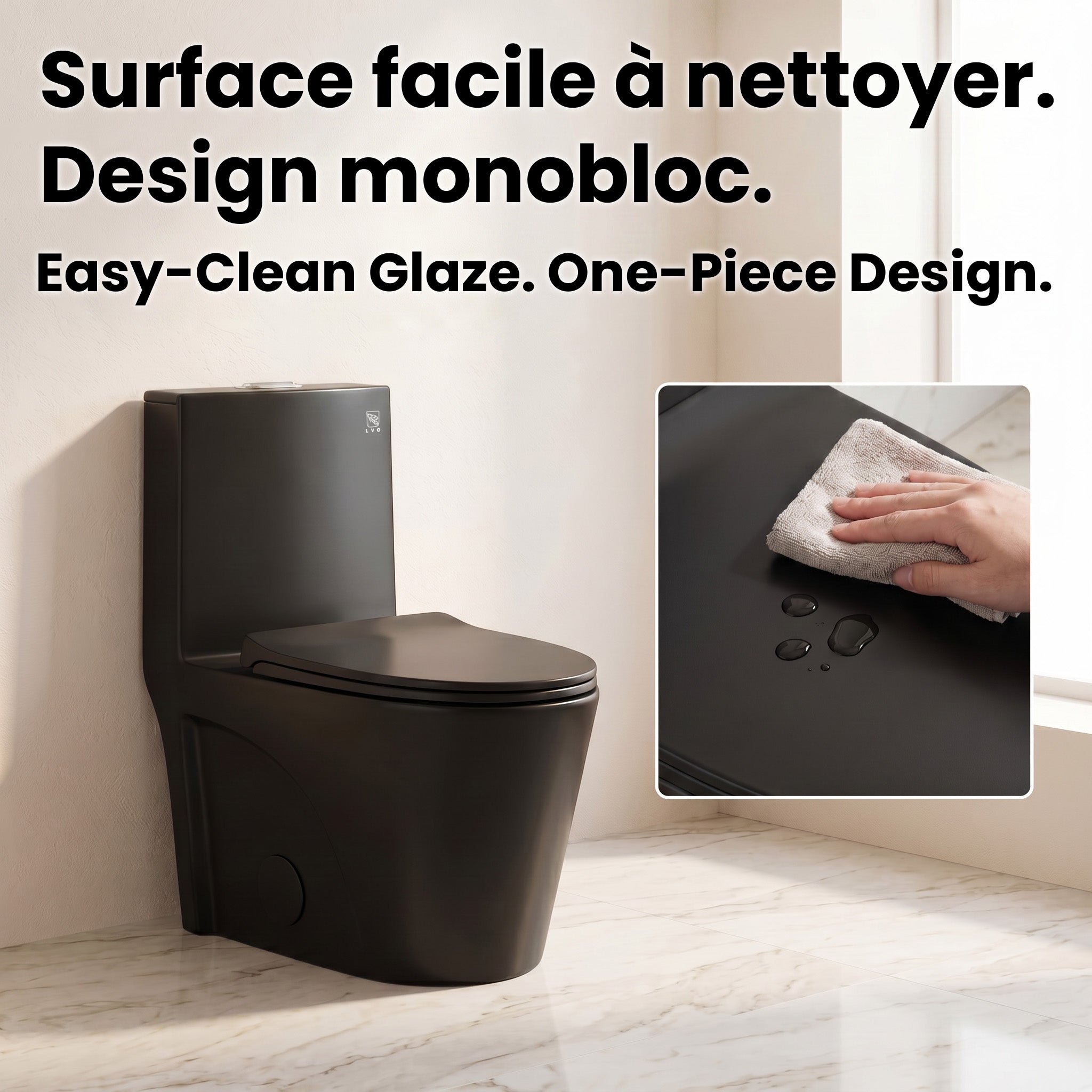 Catania Matte Black One-Piece Toilet with Dual Flush Technology