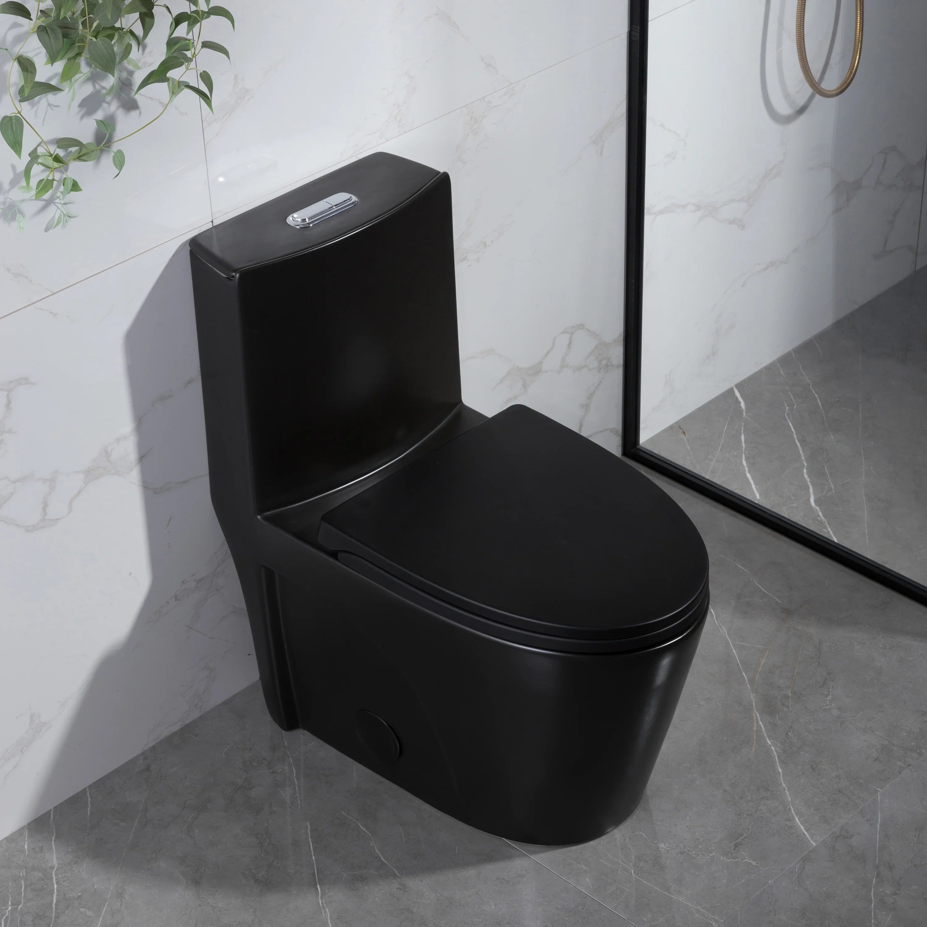 One-Piece Matte Black Toilet - Catania