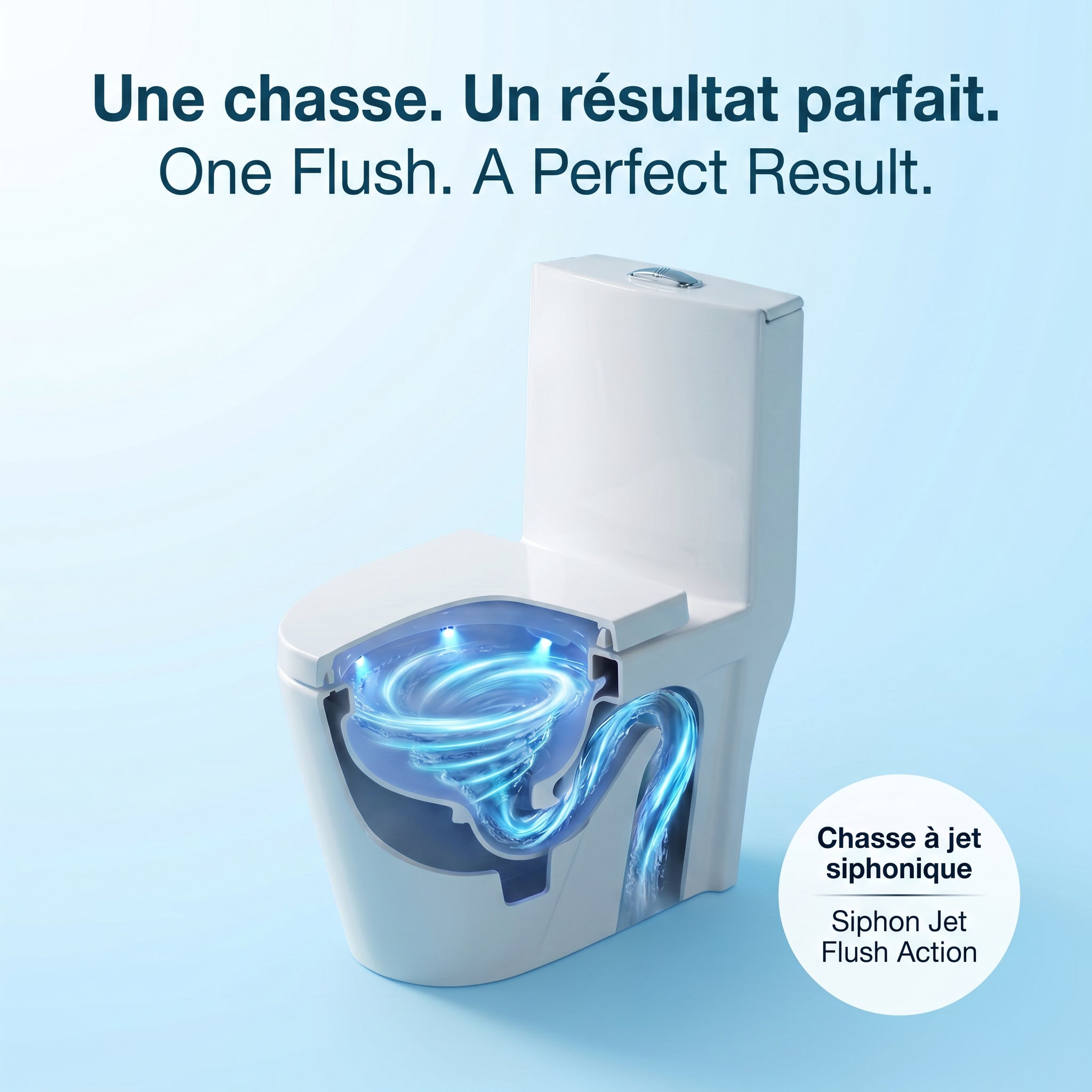 Toilette Monobloc Blanche Catania avec Double Chasse d'Eau