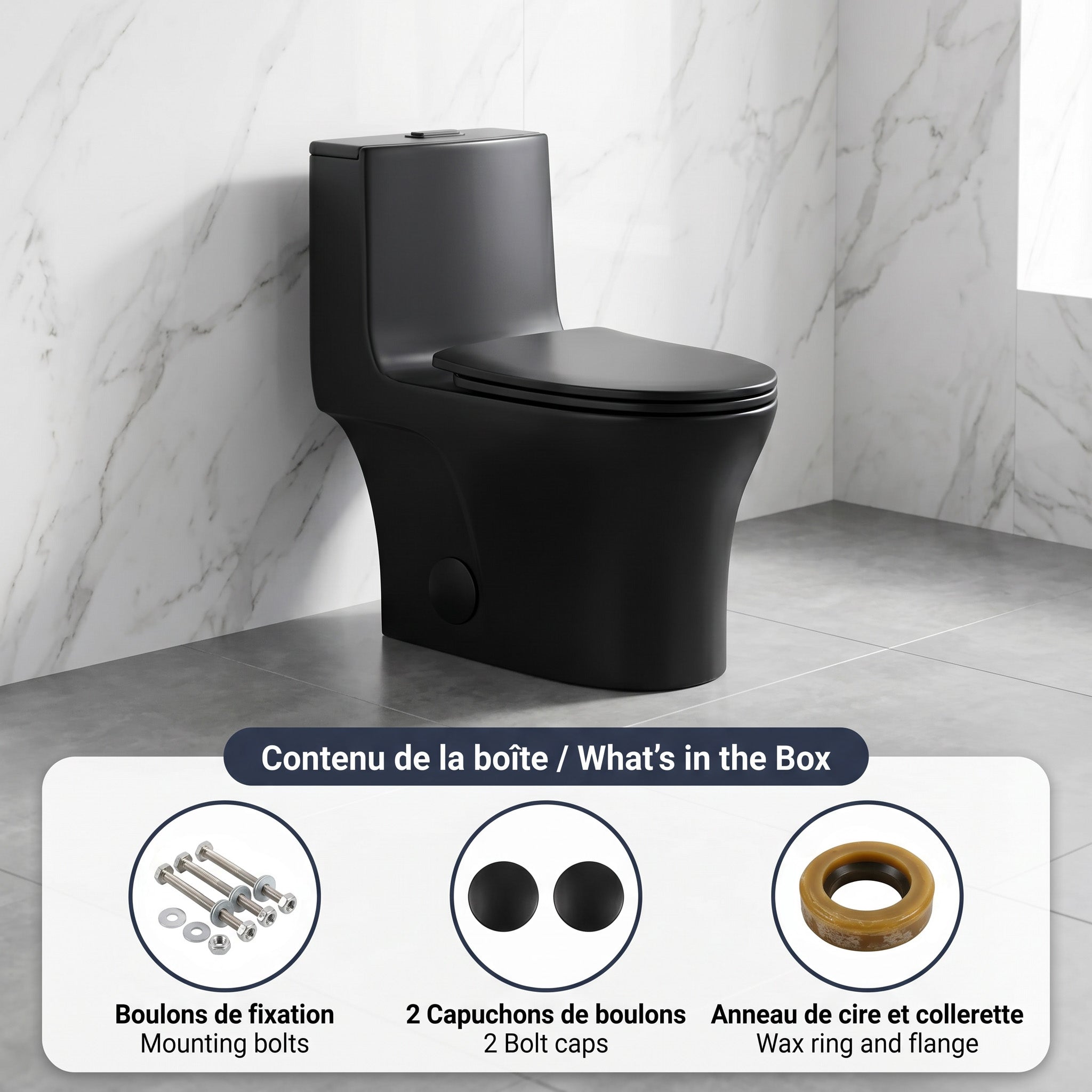 One Piece Toilet - Prato in Black