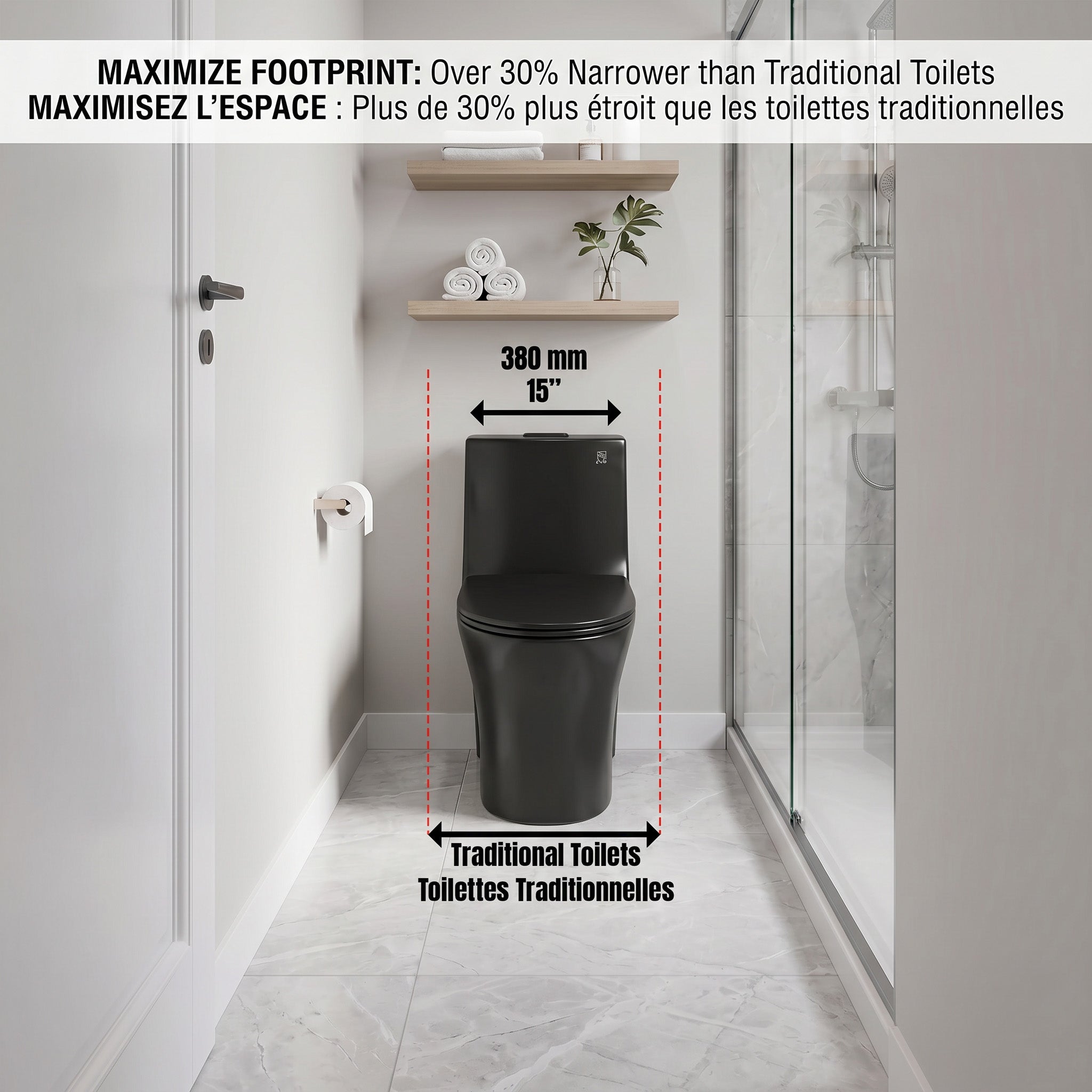 One Piece Toilet - Prato in Black