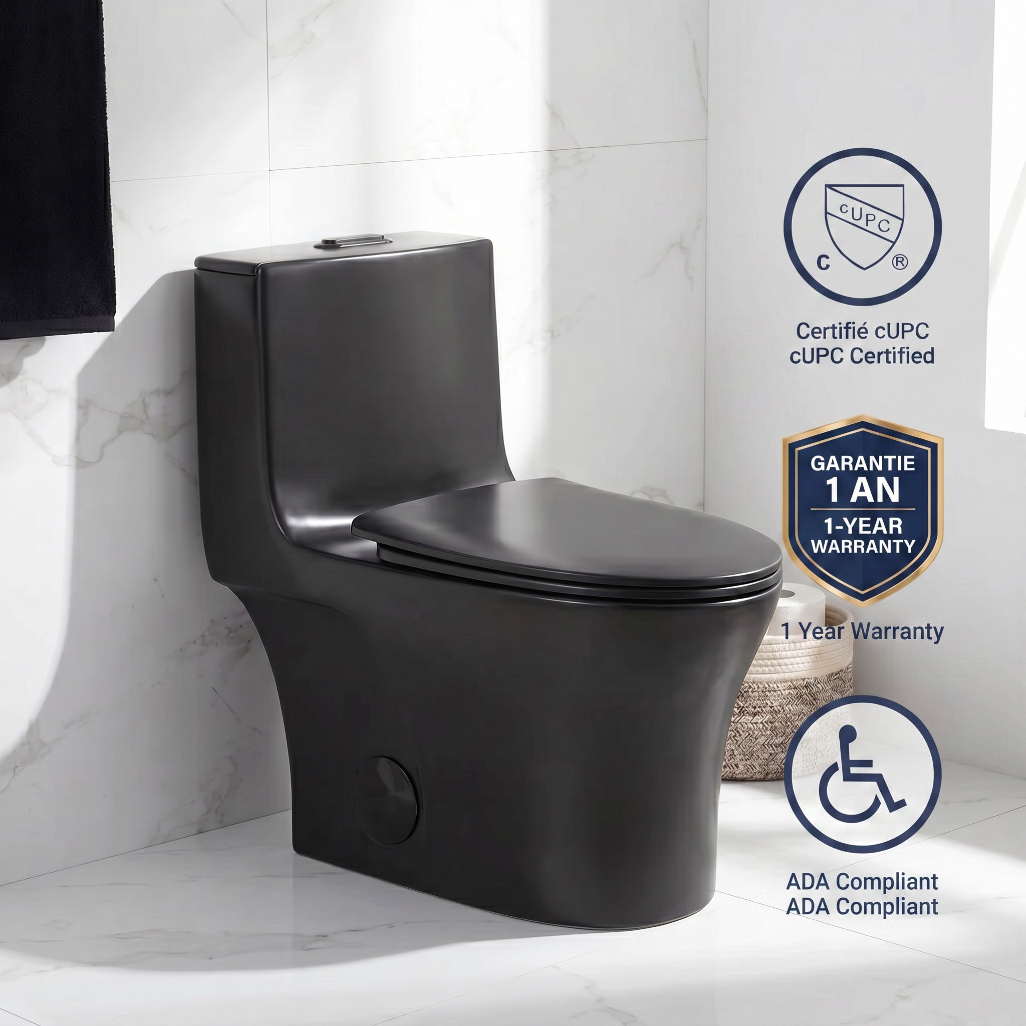 One Piece Toilet - Prato in Black