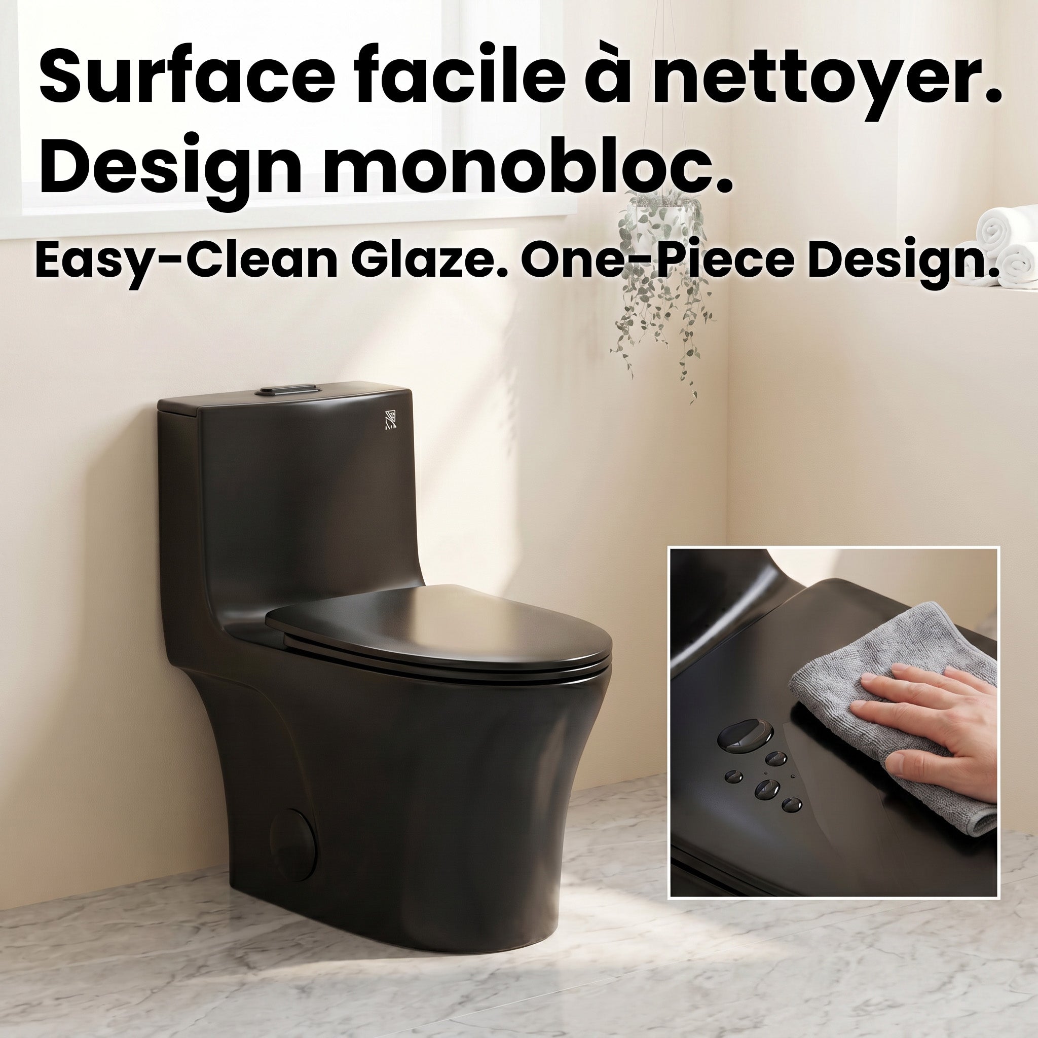 One Piece Toilet - Prato in Black