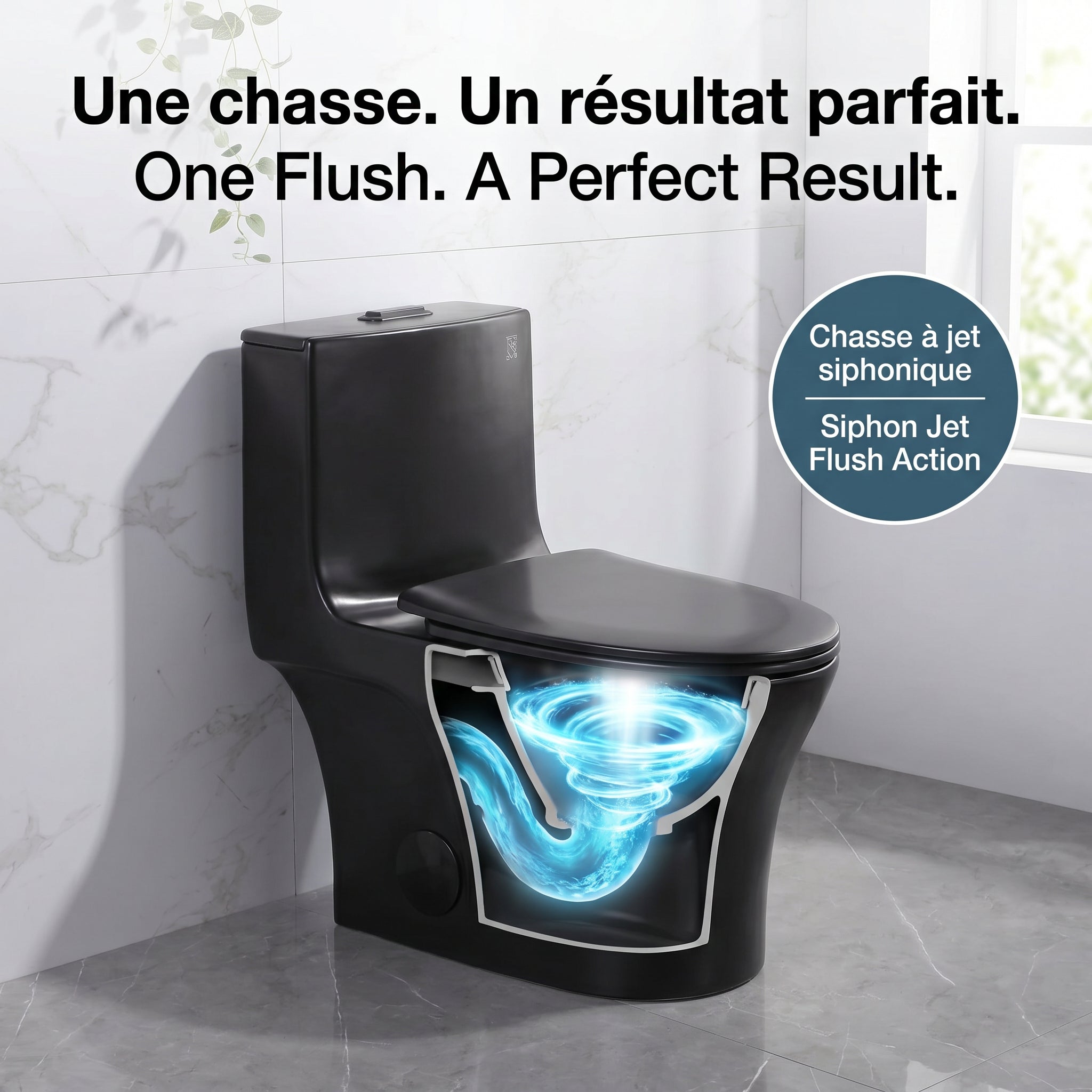 One Piece Toilet - Prato in Black