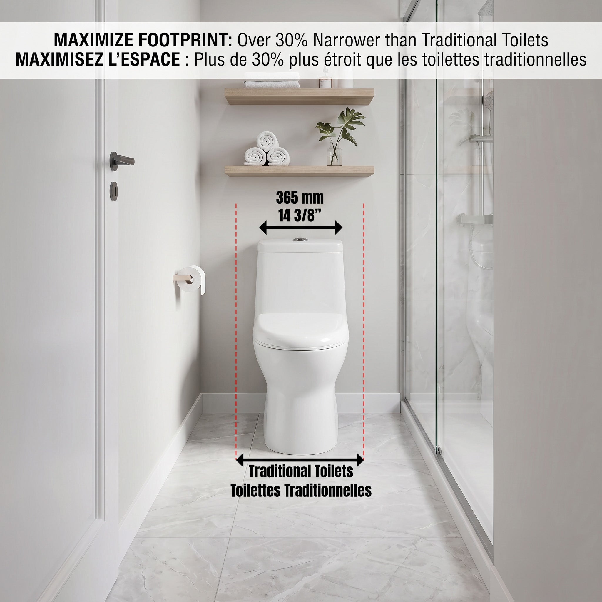 One Piece Toilet - Pesaro - White