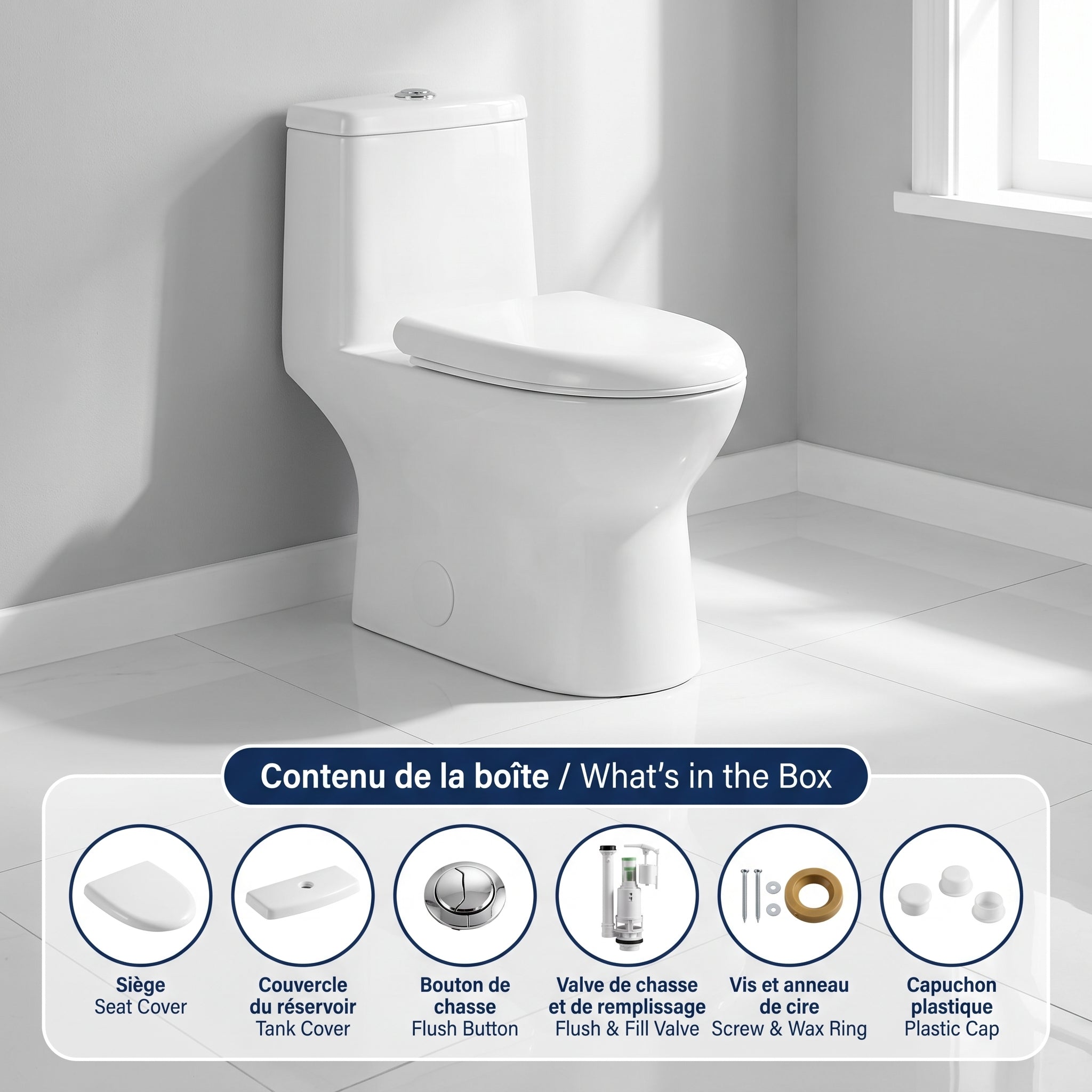 Toilettes Monobloc - Pesaro - Blanc