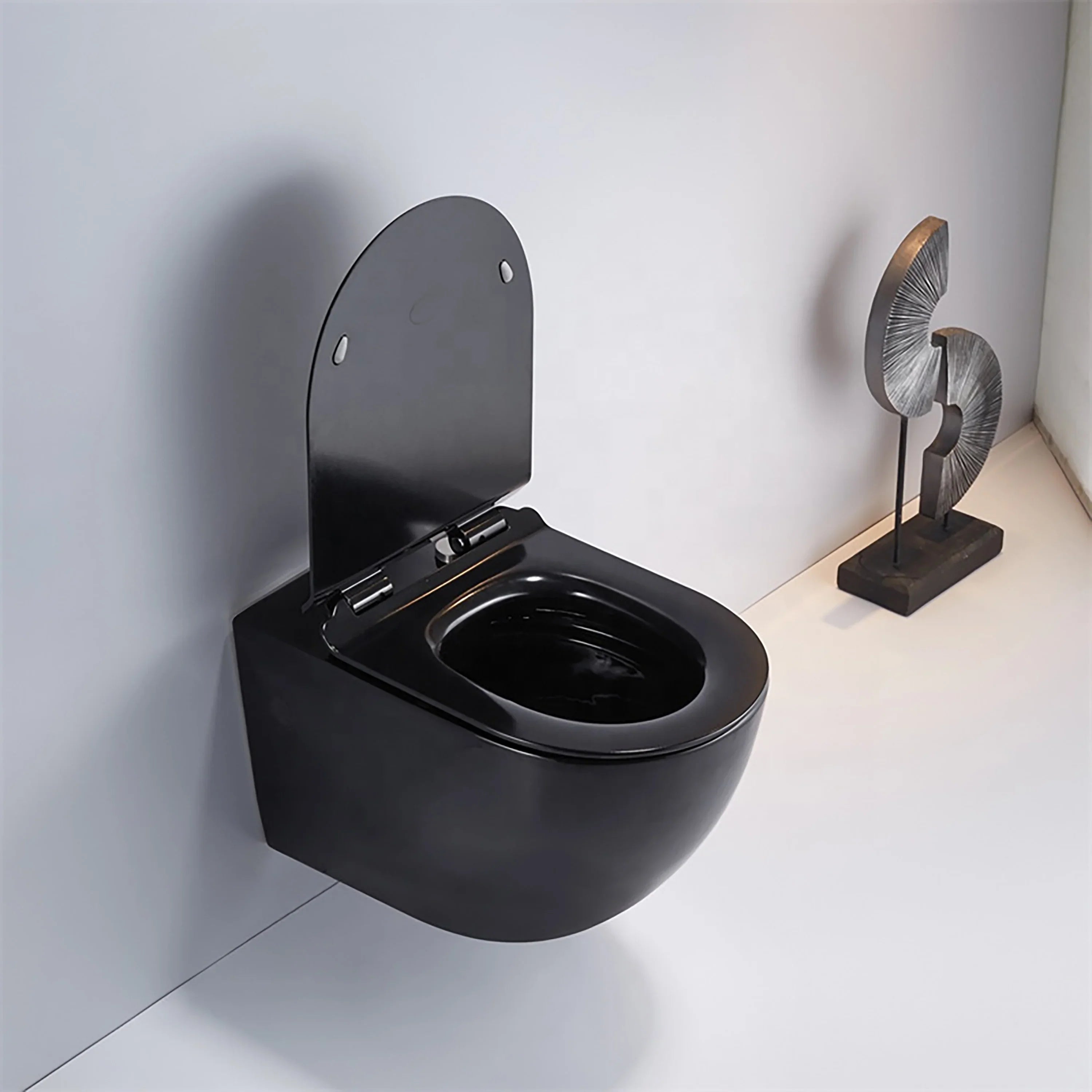 Valencia Dual Flush Elongated Wall-Hung Toilet in Matte Black - 1.1/1.6 GPF