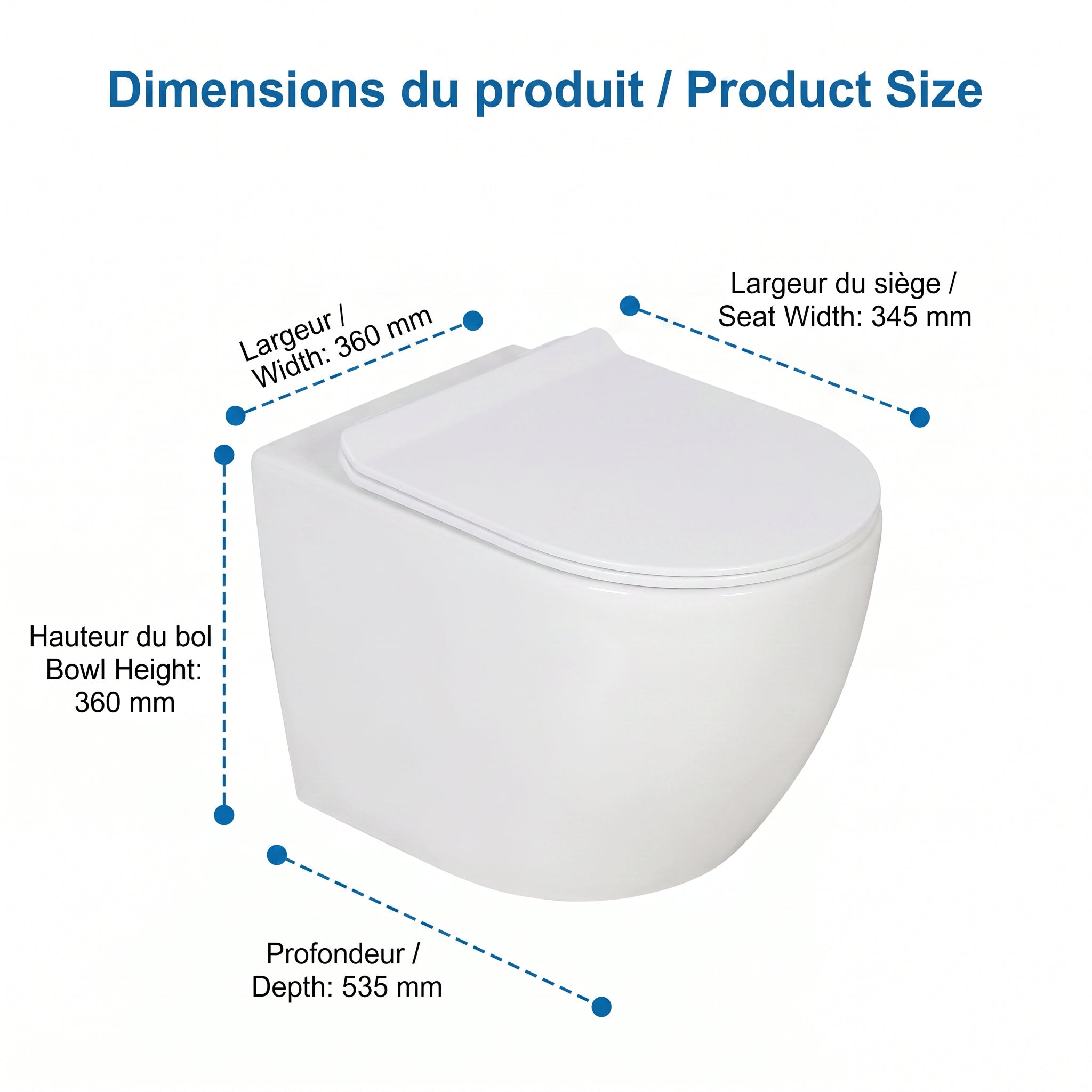 Valentia Dual Flush Elongated Wall-Hung Toilet in Matte White - 1.1/1.6 GPF
