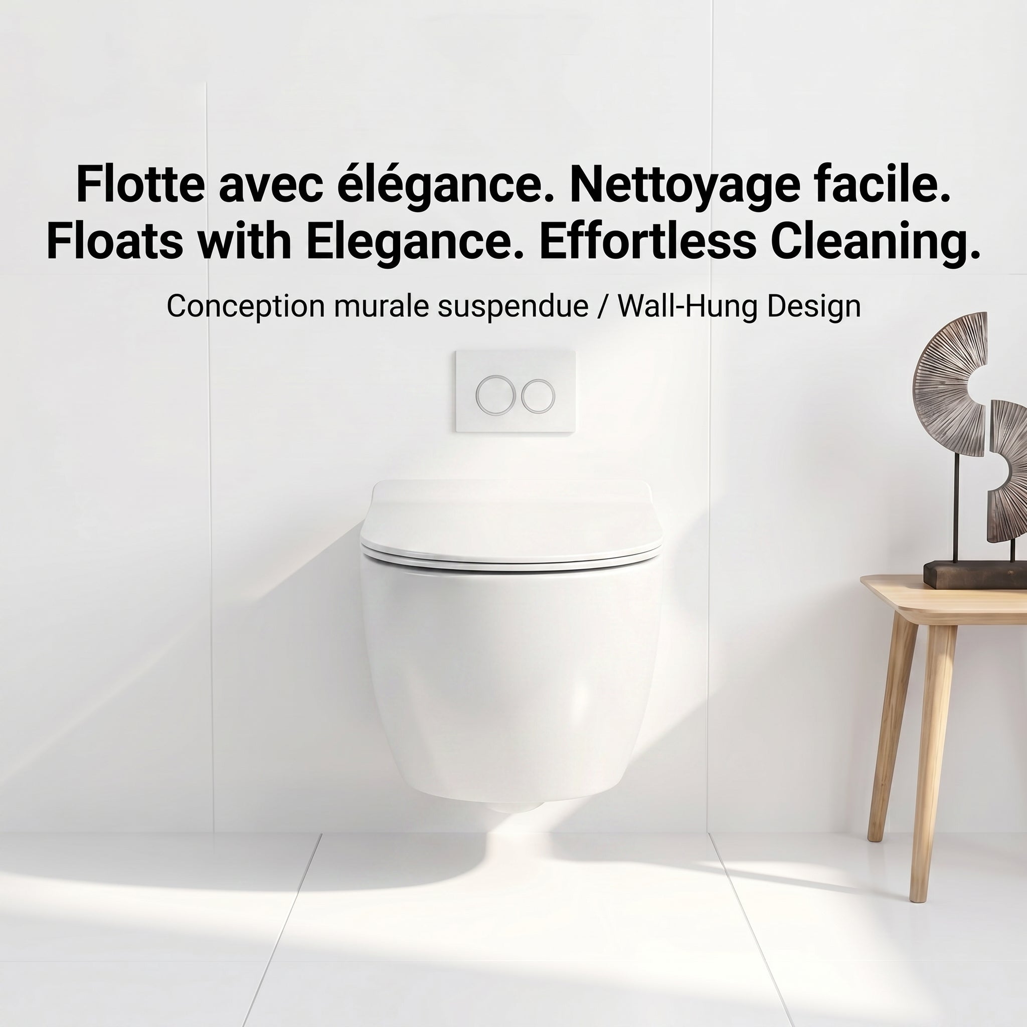 Valentia Dual Flush Elongated Wall-Hung Toilet in Matte White - 1.1/1.6 GPF