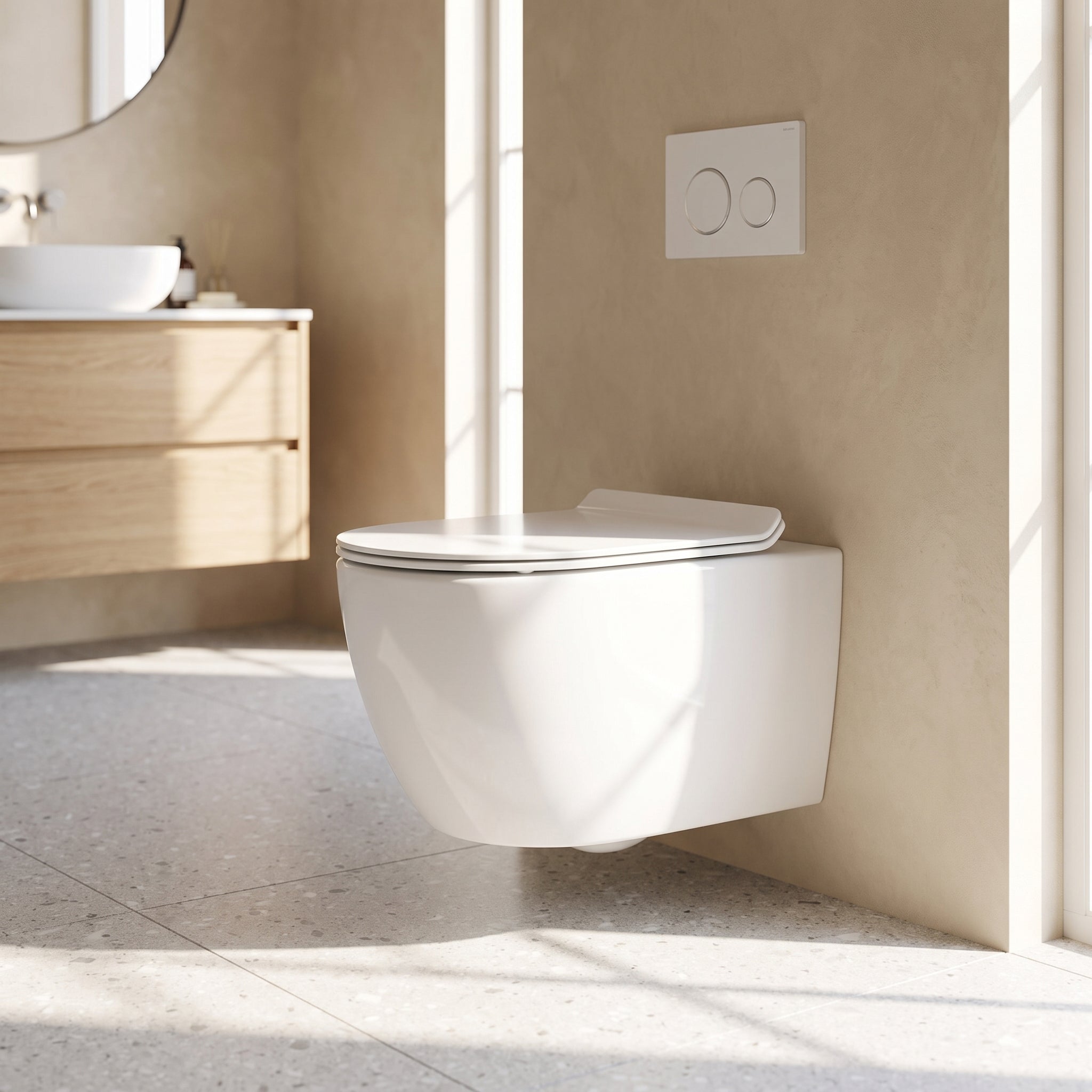 Valentia Dual Flush Elongated Wall-Hung Toilet in Matte White - 1.1/1.6 GPF
