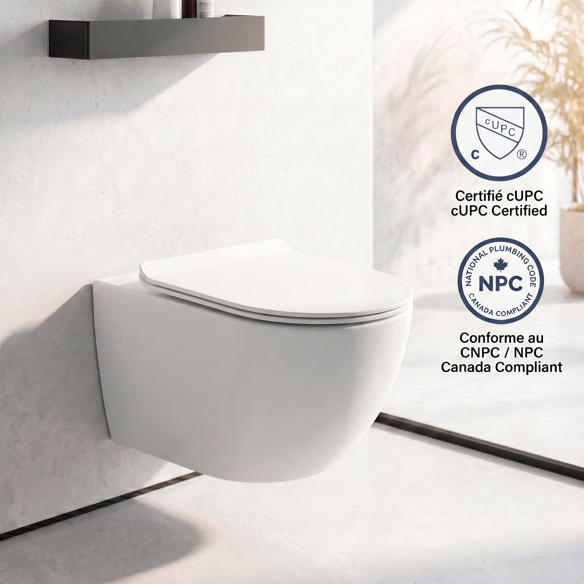 Valentia Dual Flush Elongated Wall-Hung Toilet in Matte White - 1.1/1.6 GPF