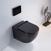 Valencia Dual Flush Elongated Wall-Hung Toilet in Matte Black - 1.1/1.6 GPF