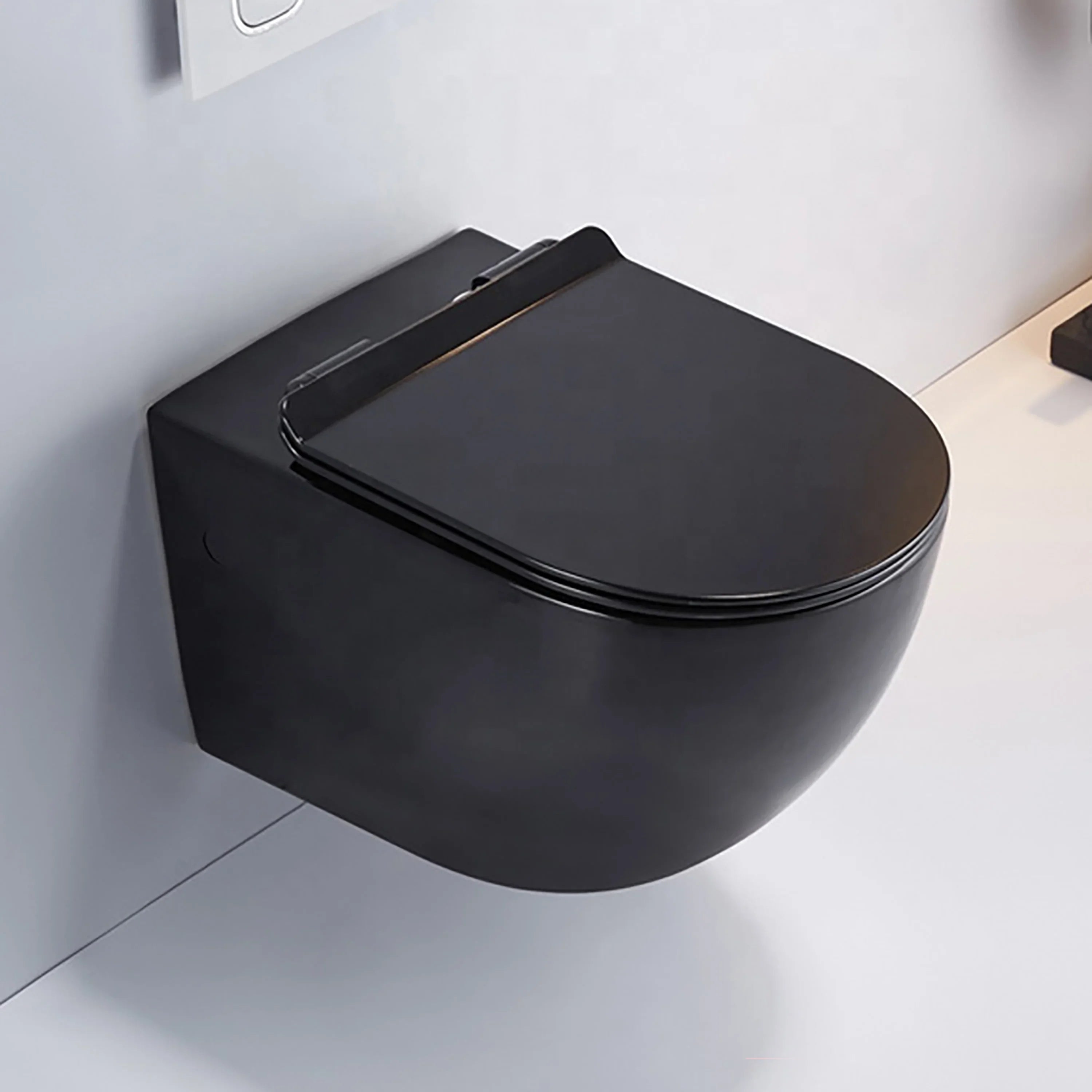 Valencia Dual Flush Elongated Wall-Hung Toilet in Matte Black - 1.1/1.6 GPF