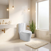 Catania One-Piece Marble Effect Toilet with Dual Flush Technology