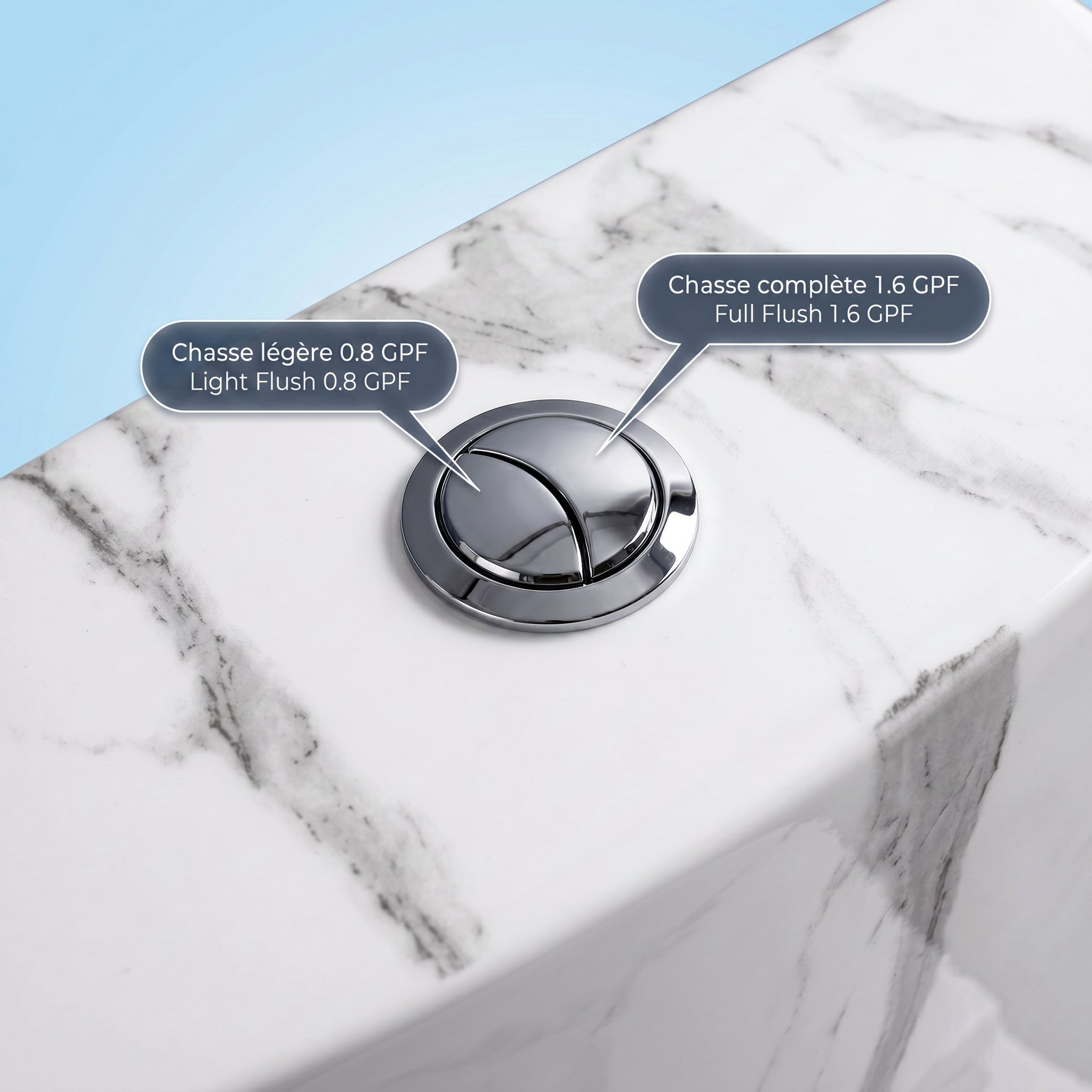 Catania One-Piece Marble Effect Toilet with Dual Flush Technology