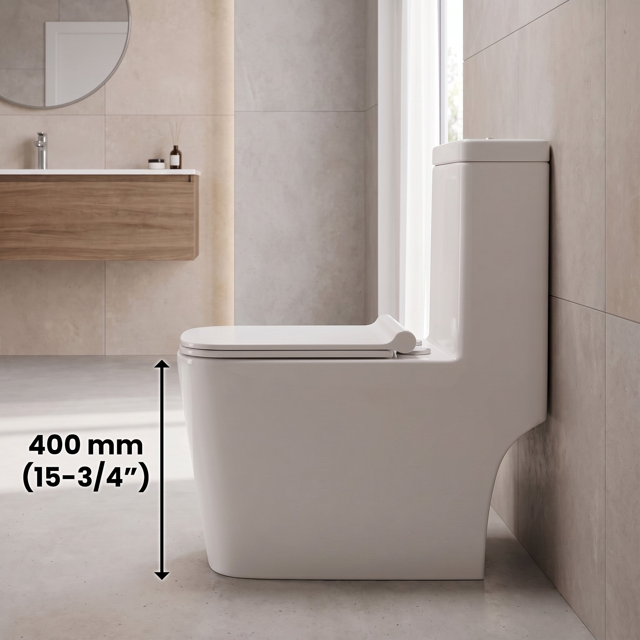 One Piece Toilet - Tornado in White