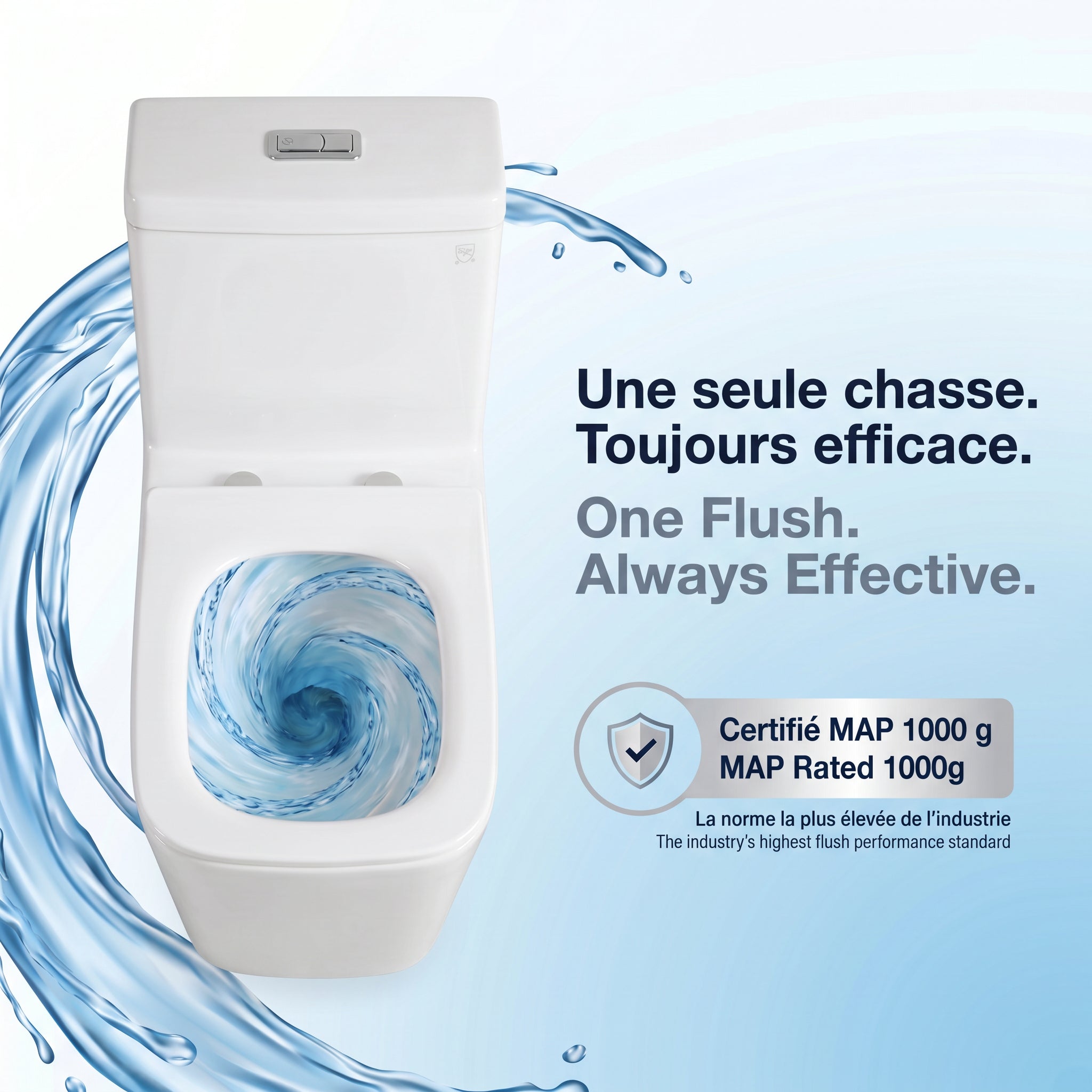 One Piece Toilet - Tornado in White