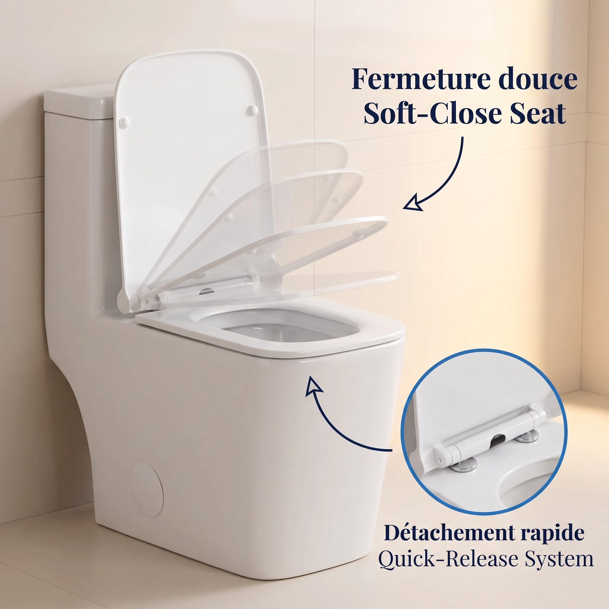 One Piece Toilet - Tornado in White