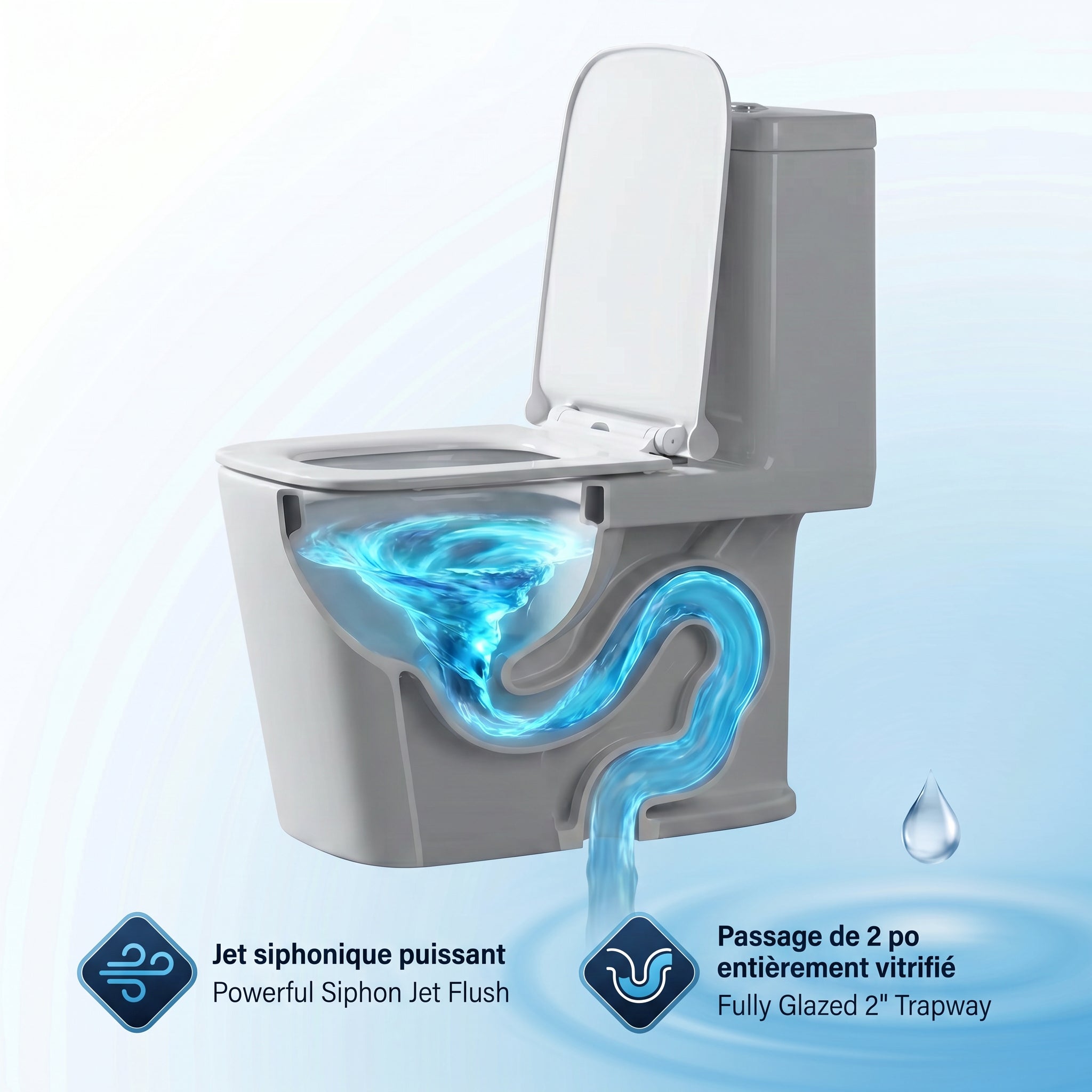 One Piece Toilet - Tornado in White