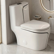 Calcutta One-Piece Toilet – White with Black Accents