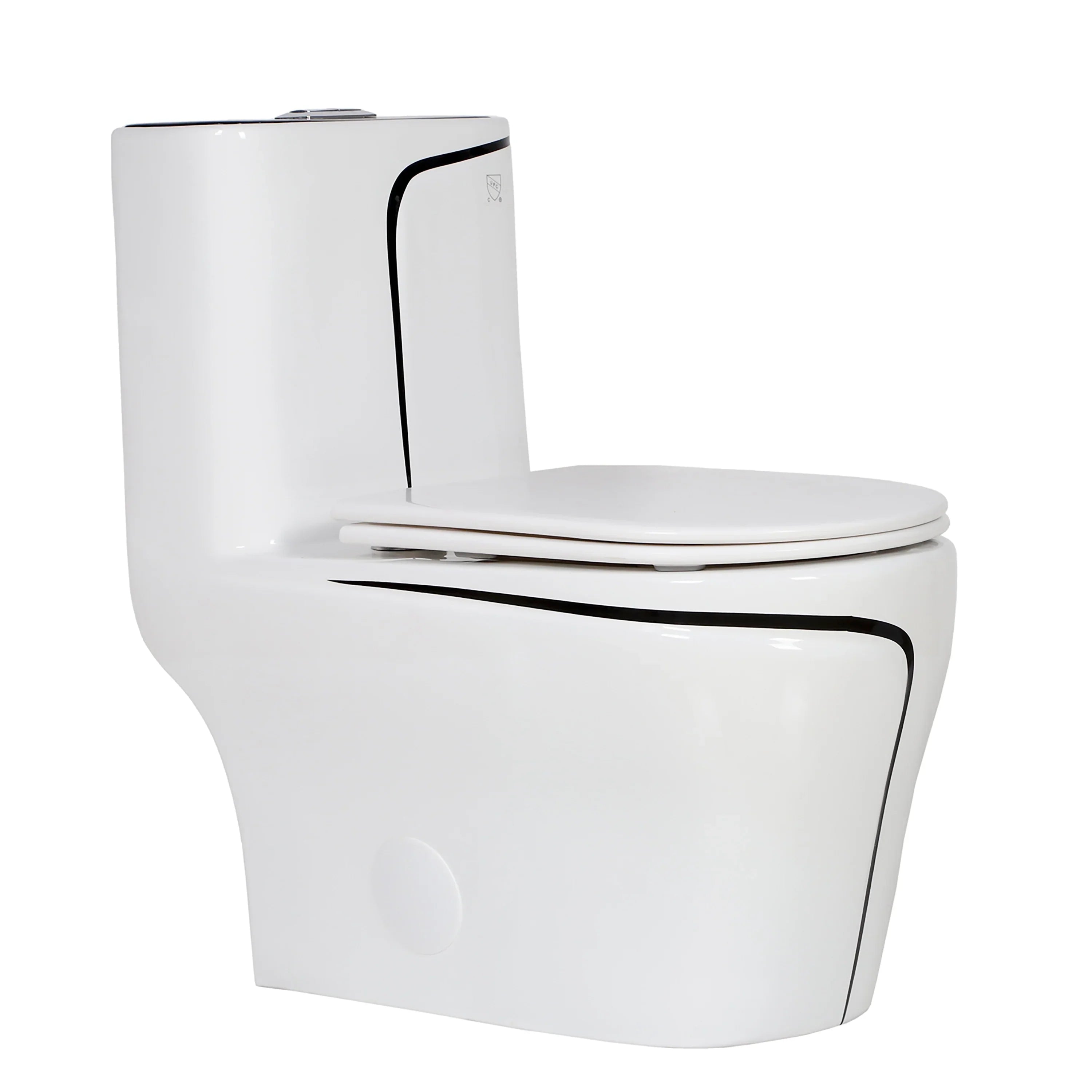 Calcutta One Piece Toilet -  White with Black Accents