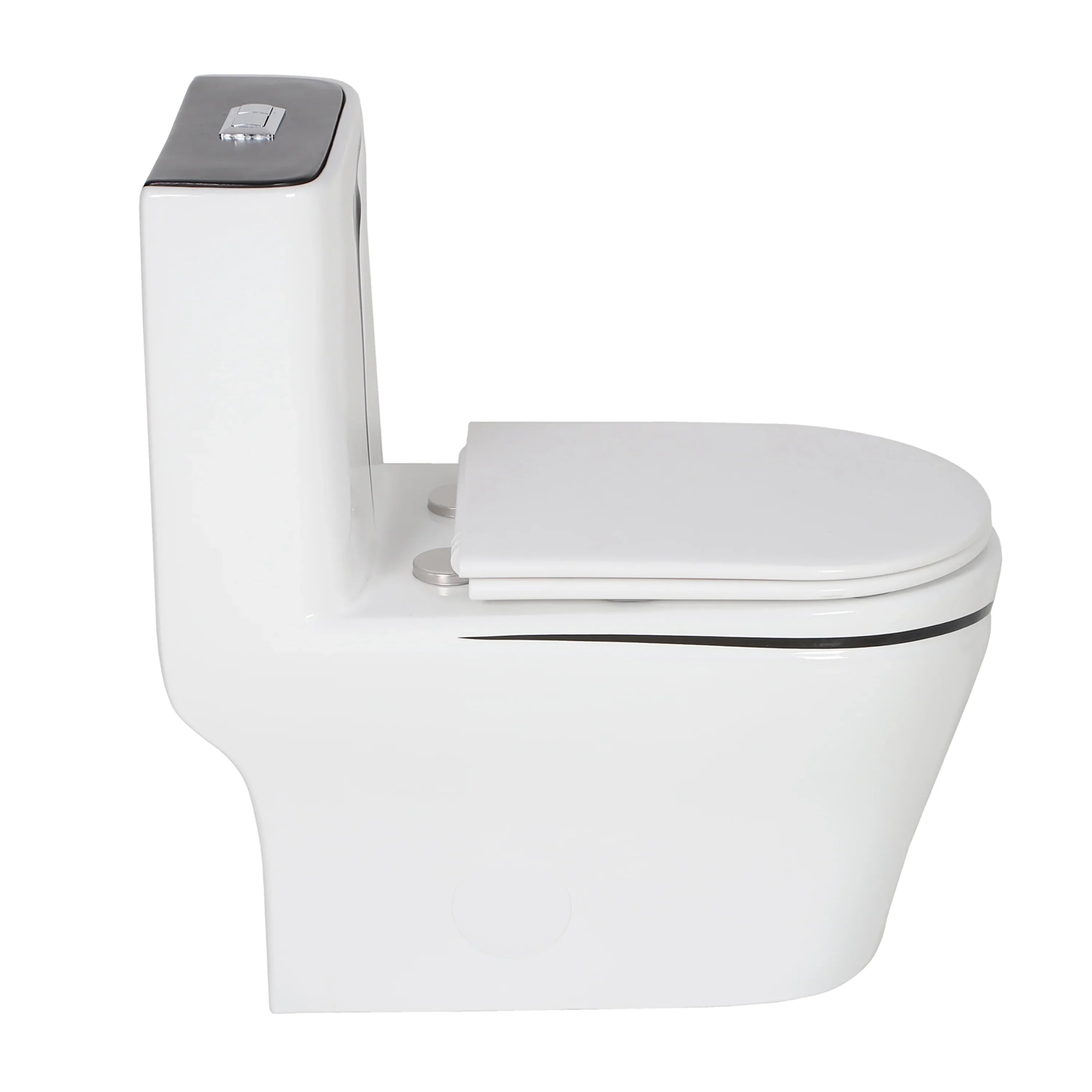 Calcutta One Piece Toilet -  White with Black Accents