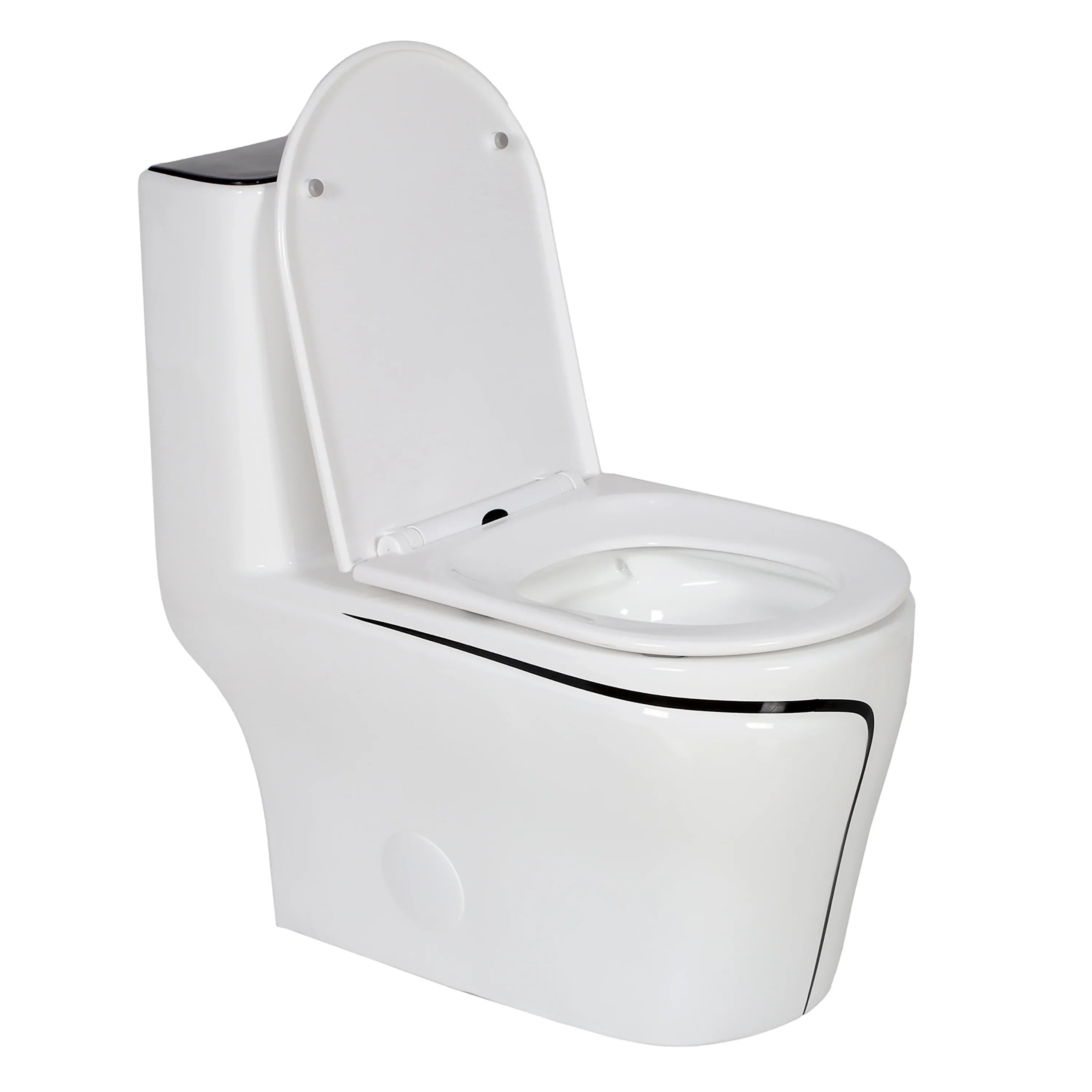Calcutta One Piece Toilet -  White with Black Accents