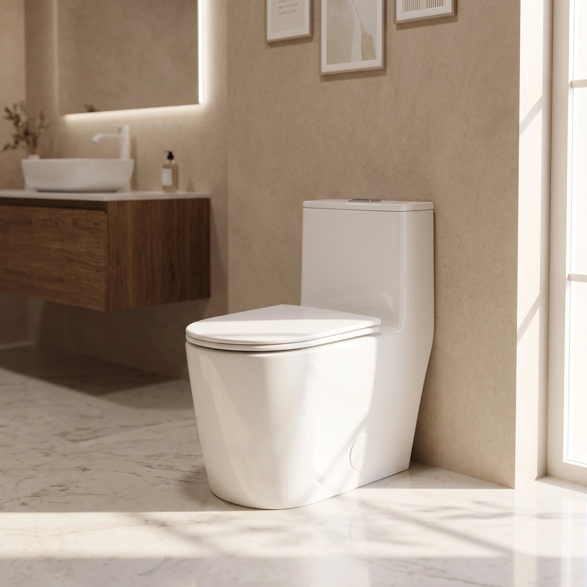 One Piece Toilet - Toledo in White