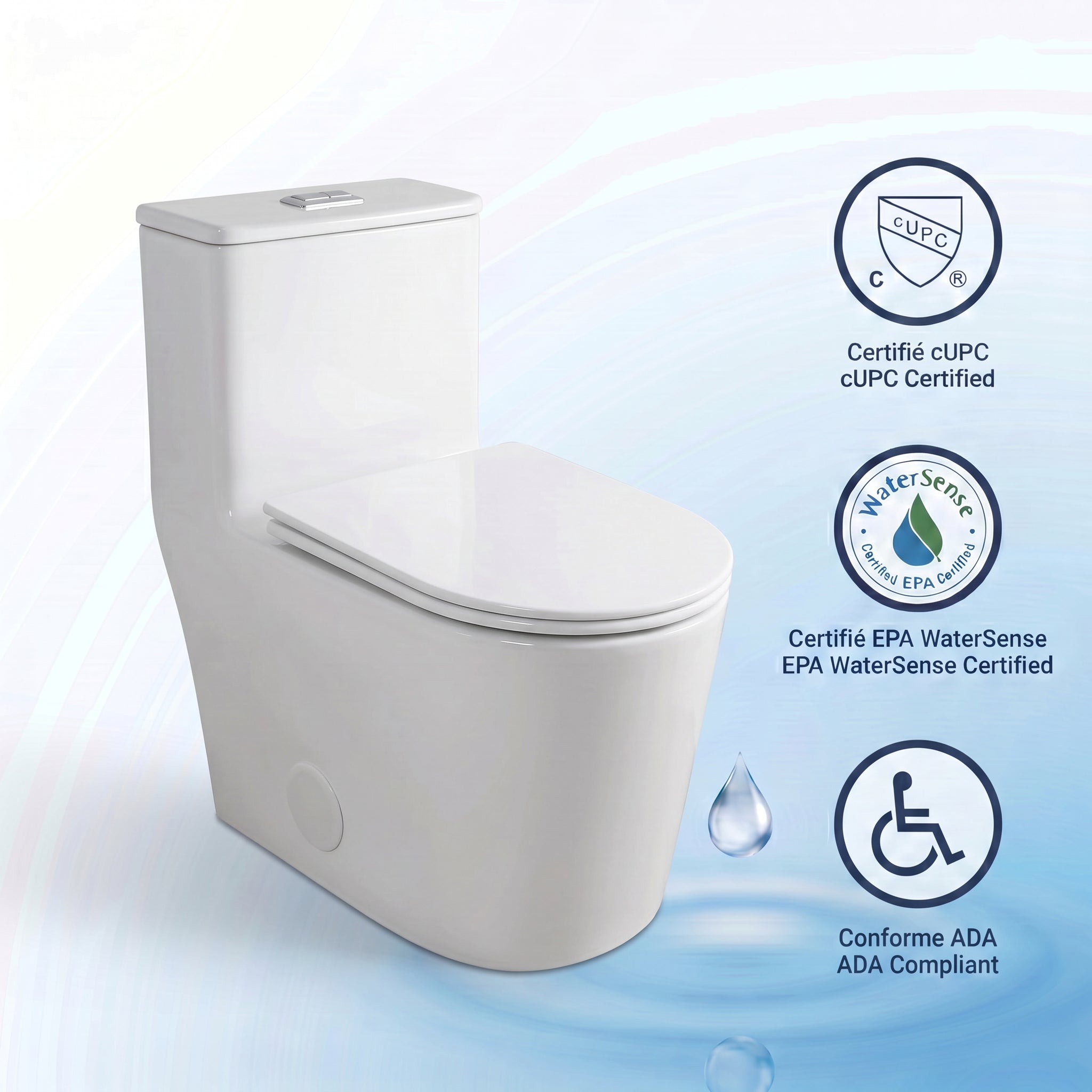 One Piece Toilet - Toledo in White