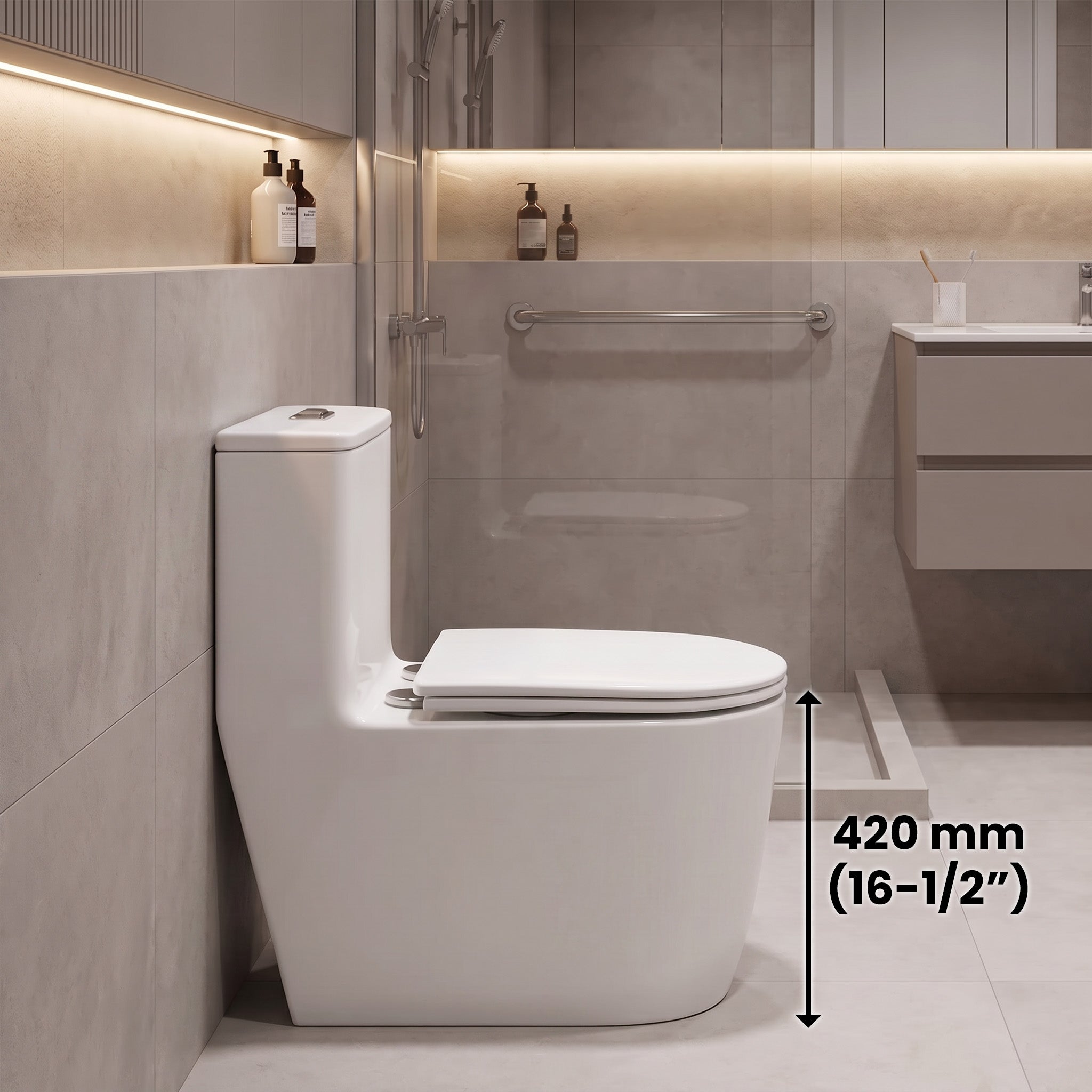 One Piece Toilet - Toledo in White