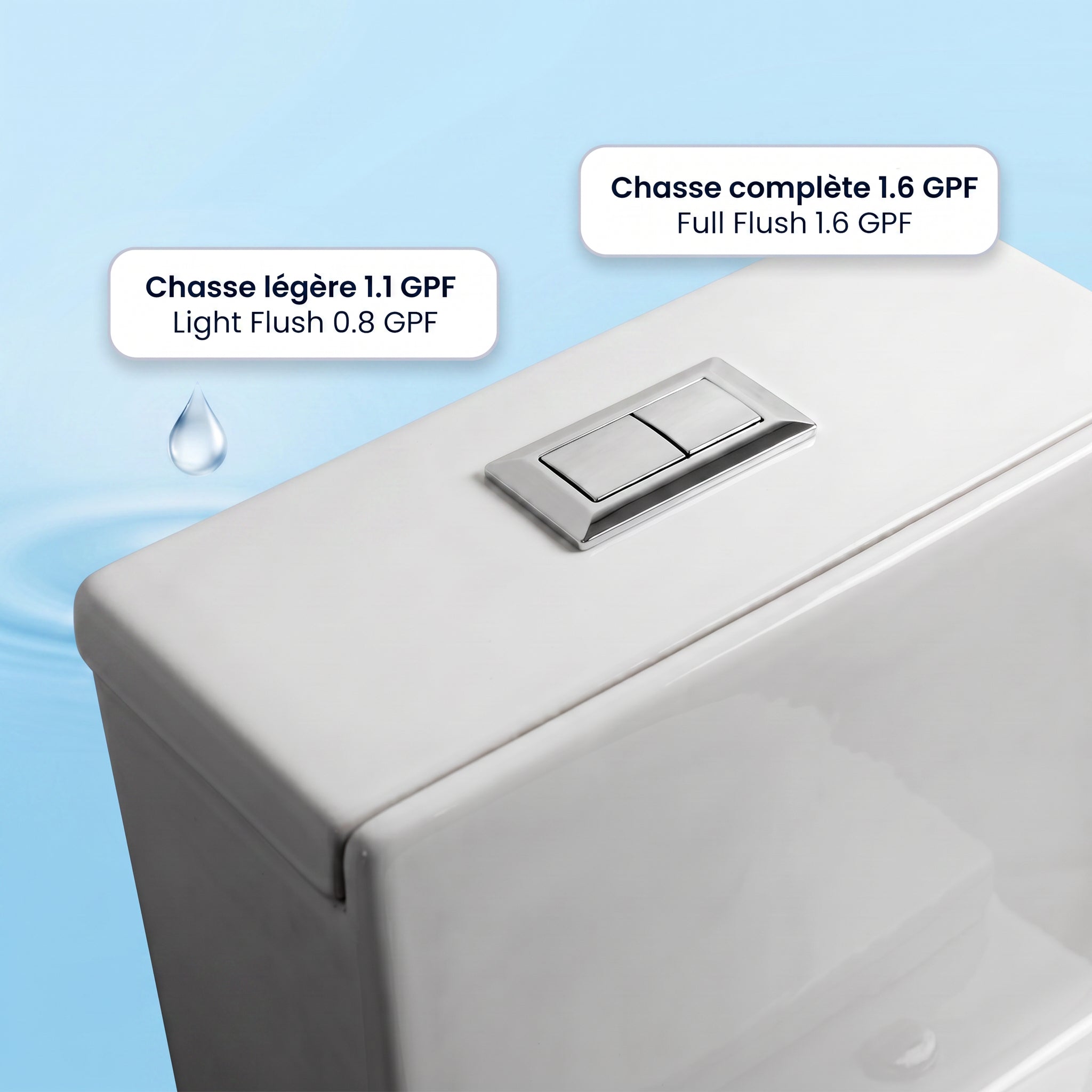 Merida One-Piece Toilet in White – Dual Flush Elongated Square Bowl