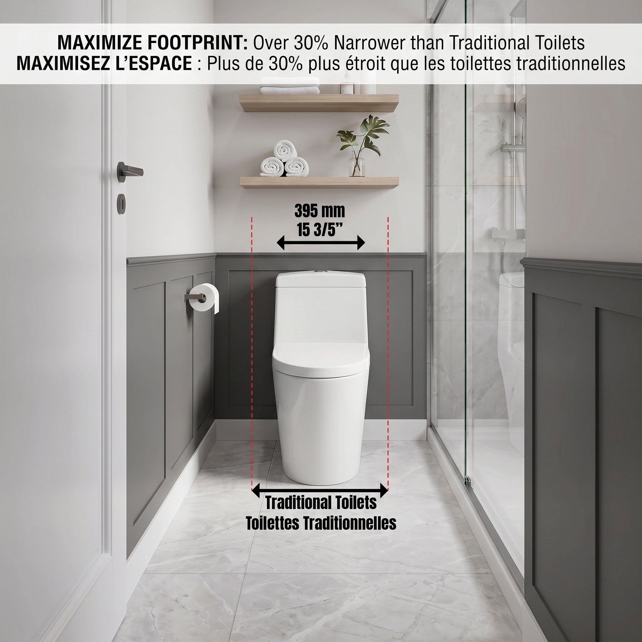 Vitoria One-Piece White Toilet with Dual Flush System
