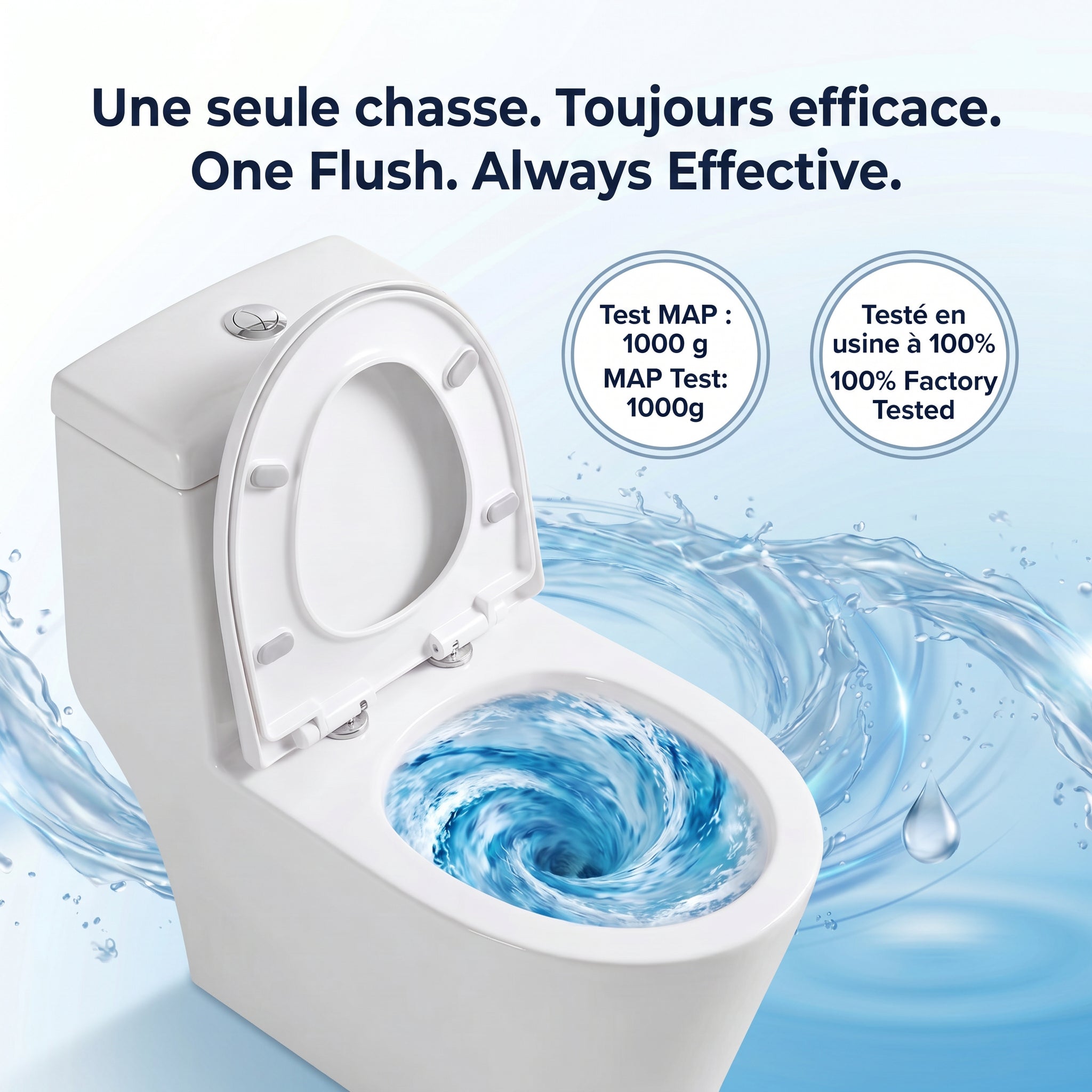 Vitoria One-Piece White Toilet with Dual Flush System