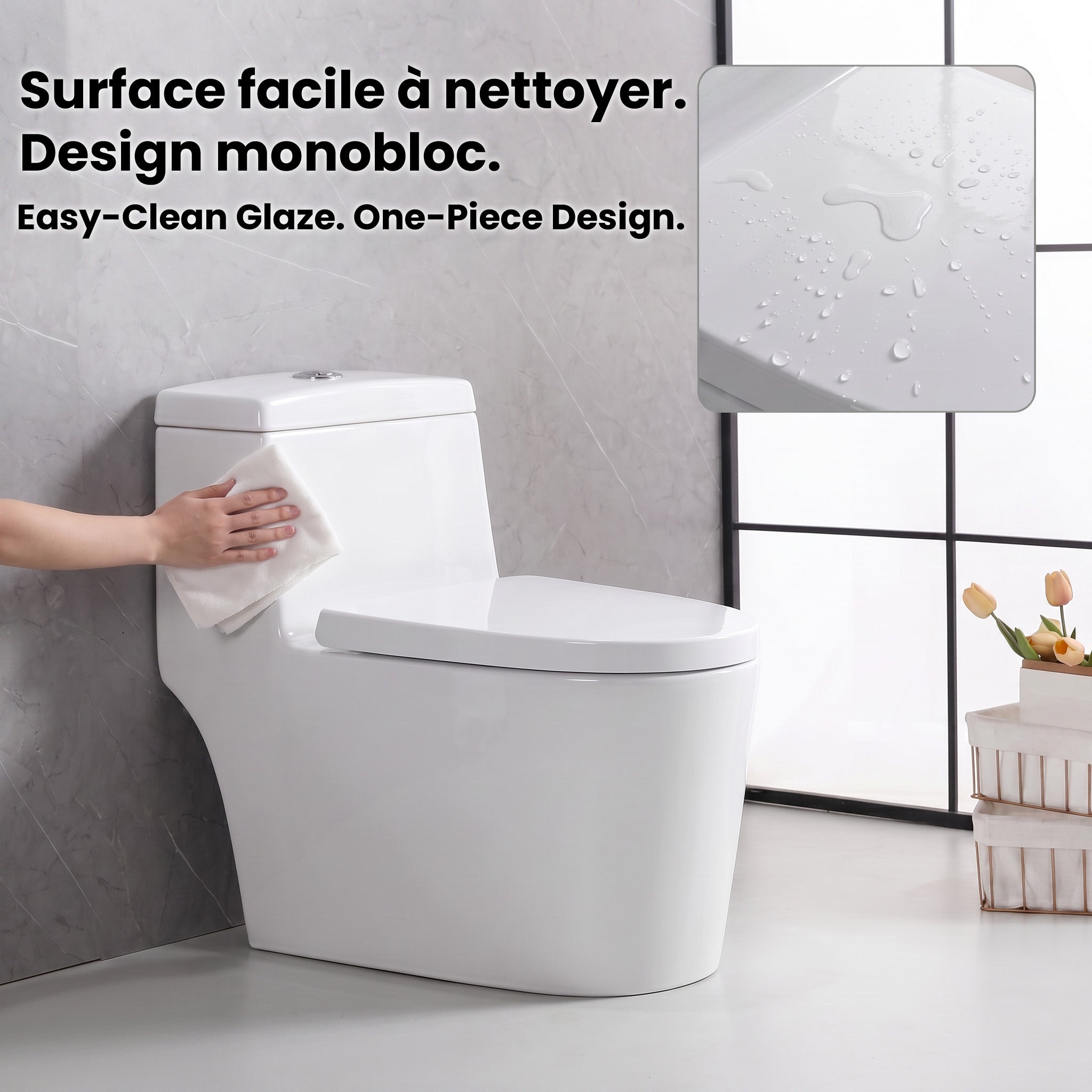 Vitoria One-Piece White Toilet with Dual Flush System