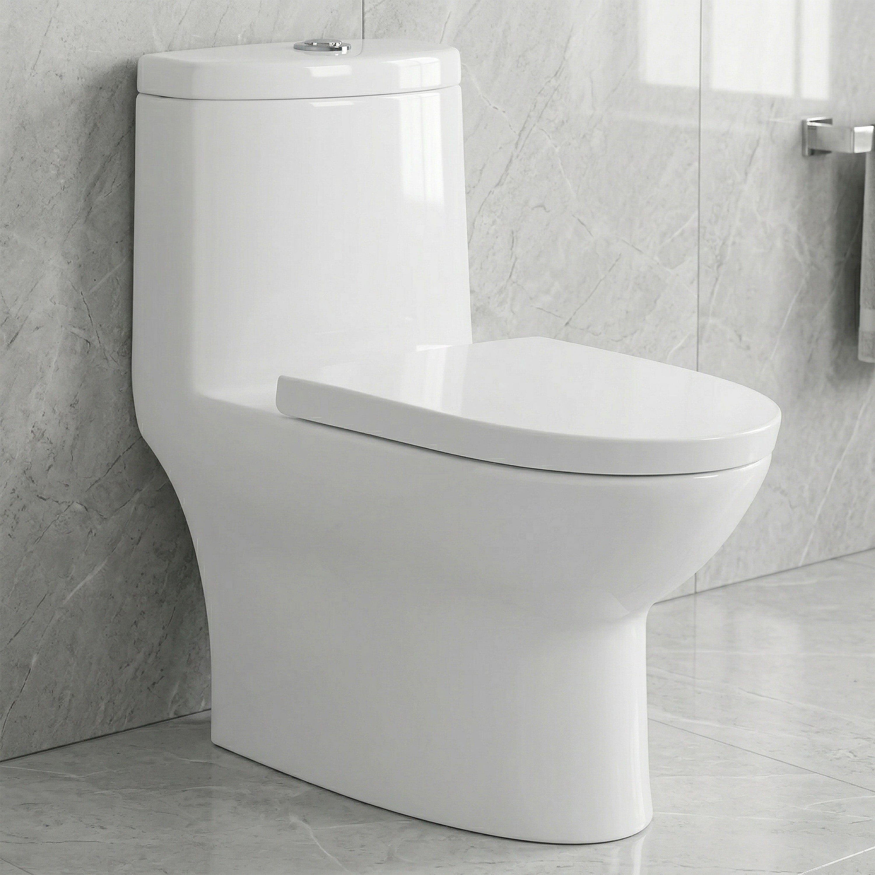 Toilette Monobloc Marbella Blanche à Double Chasse