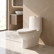 Toilette Monobloc Marbella Blanche à Double Chasse