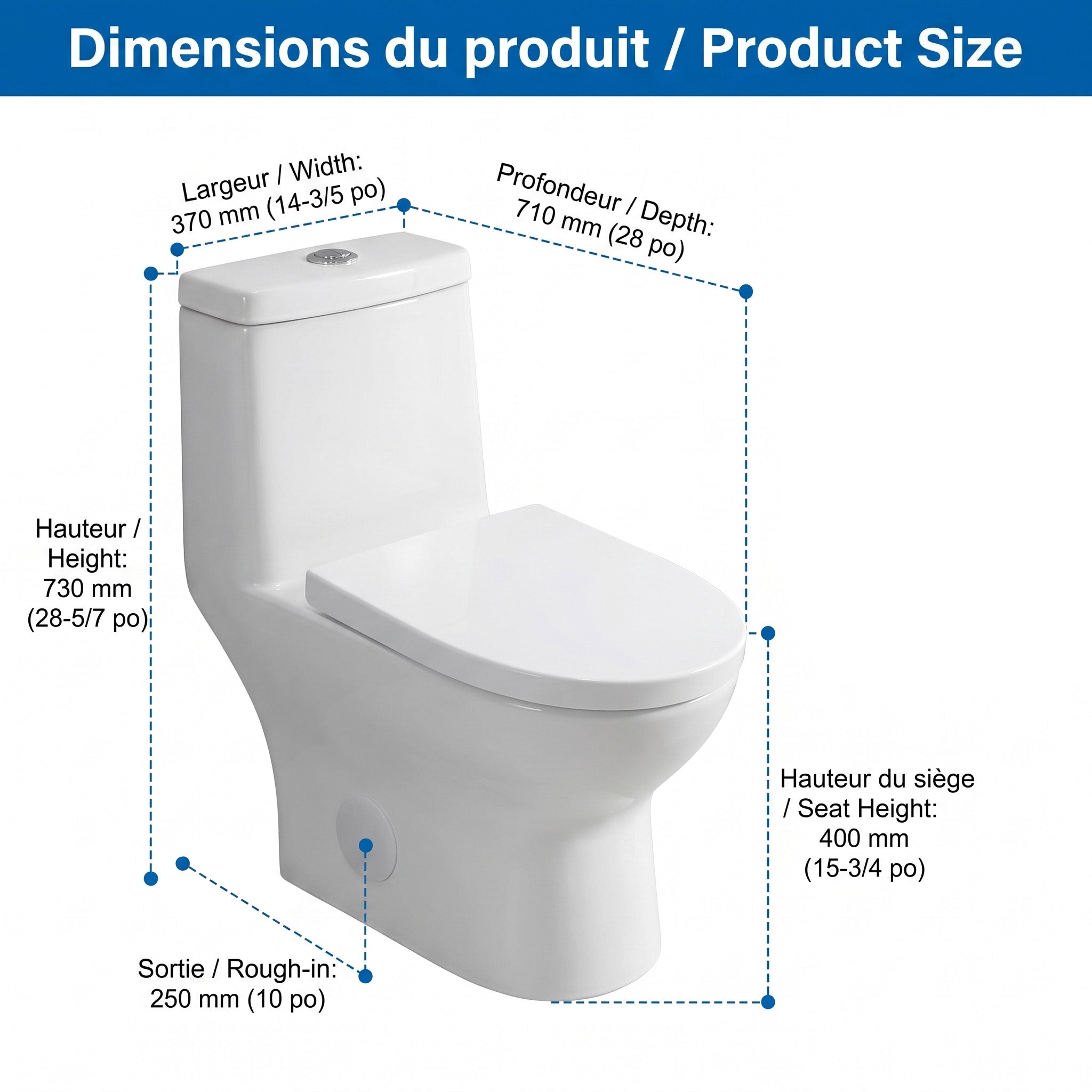 Marbella One-Piece Dual Flush Toilet in White