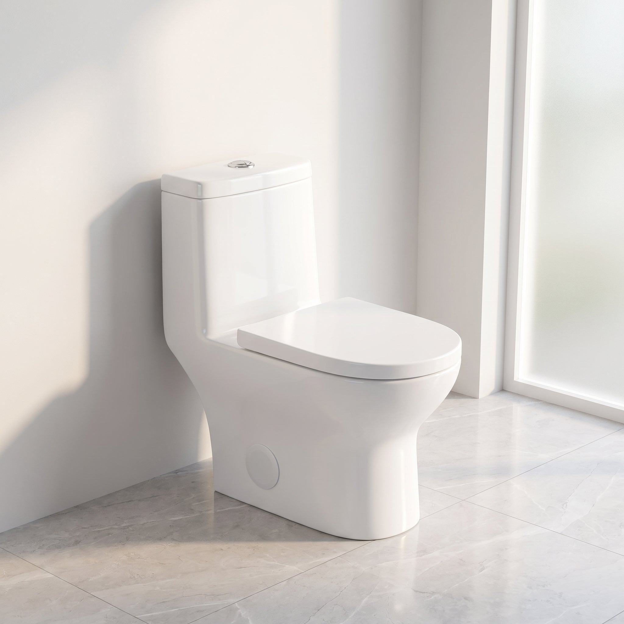 Toilette Monobloc Marbella Blanche à Double Chasse