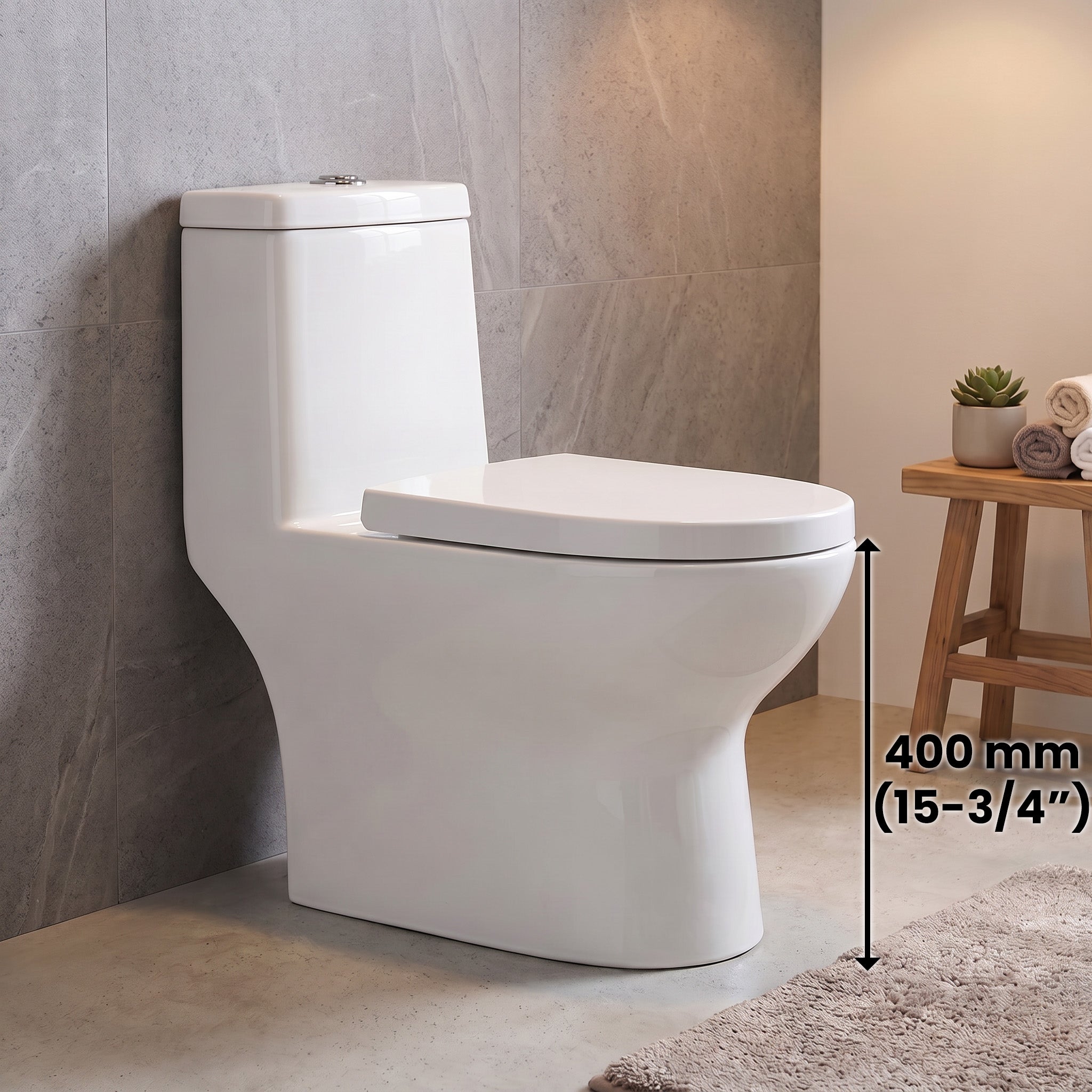 Toilette Monobloc Marbella Blanche à Double Chasse