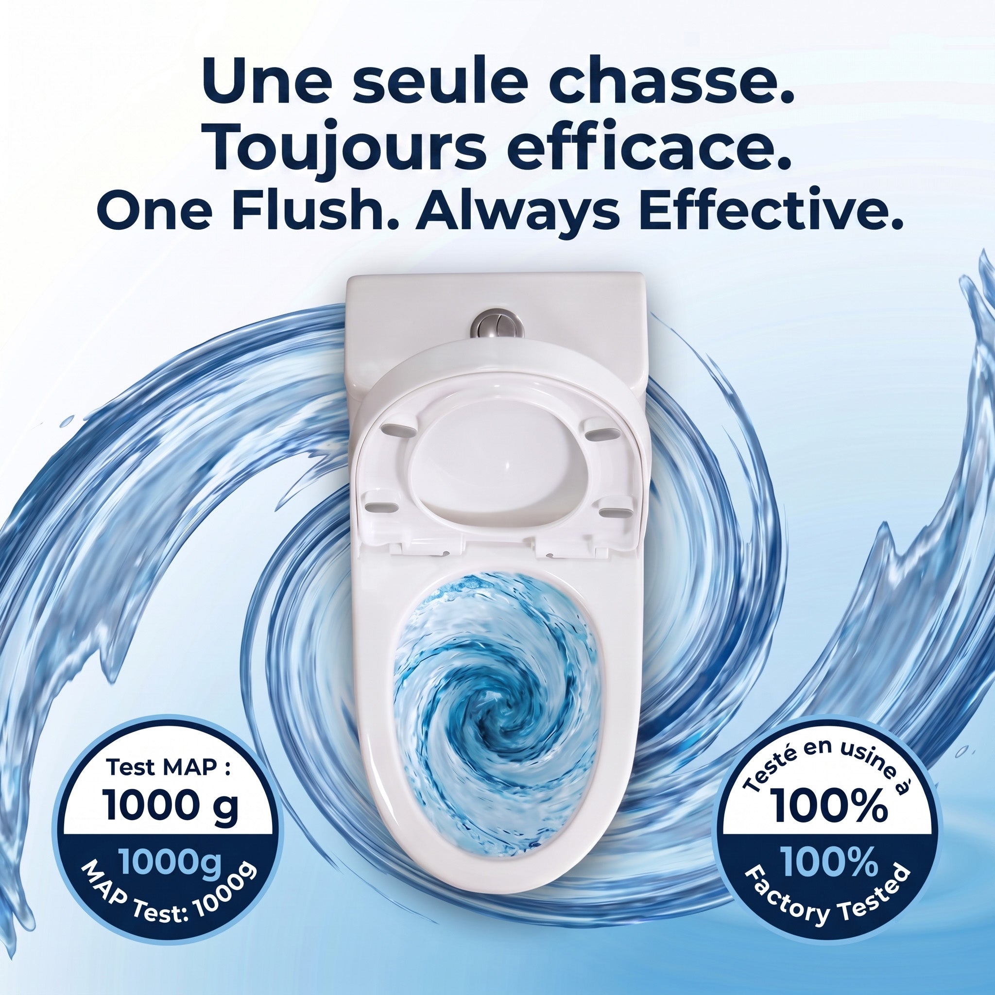 Toilette Monobloc Marbella Blanche à Double Chasse
