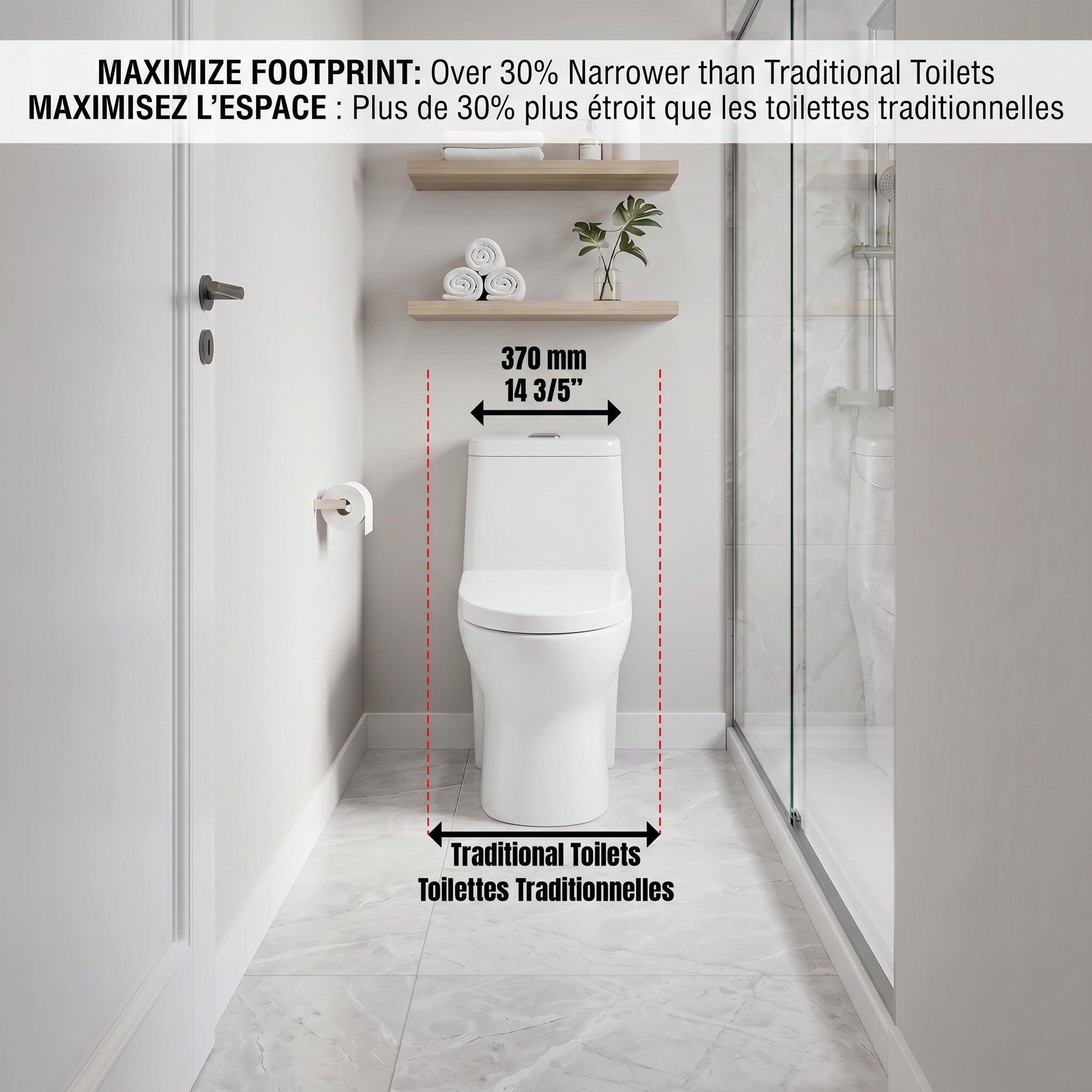 Marbella One-Piece Dual Flush Toilet in White